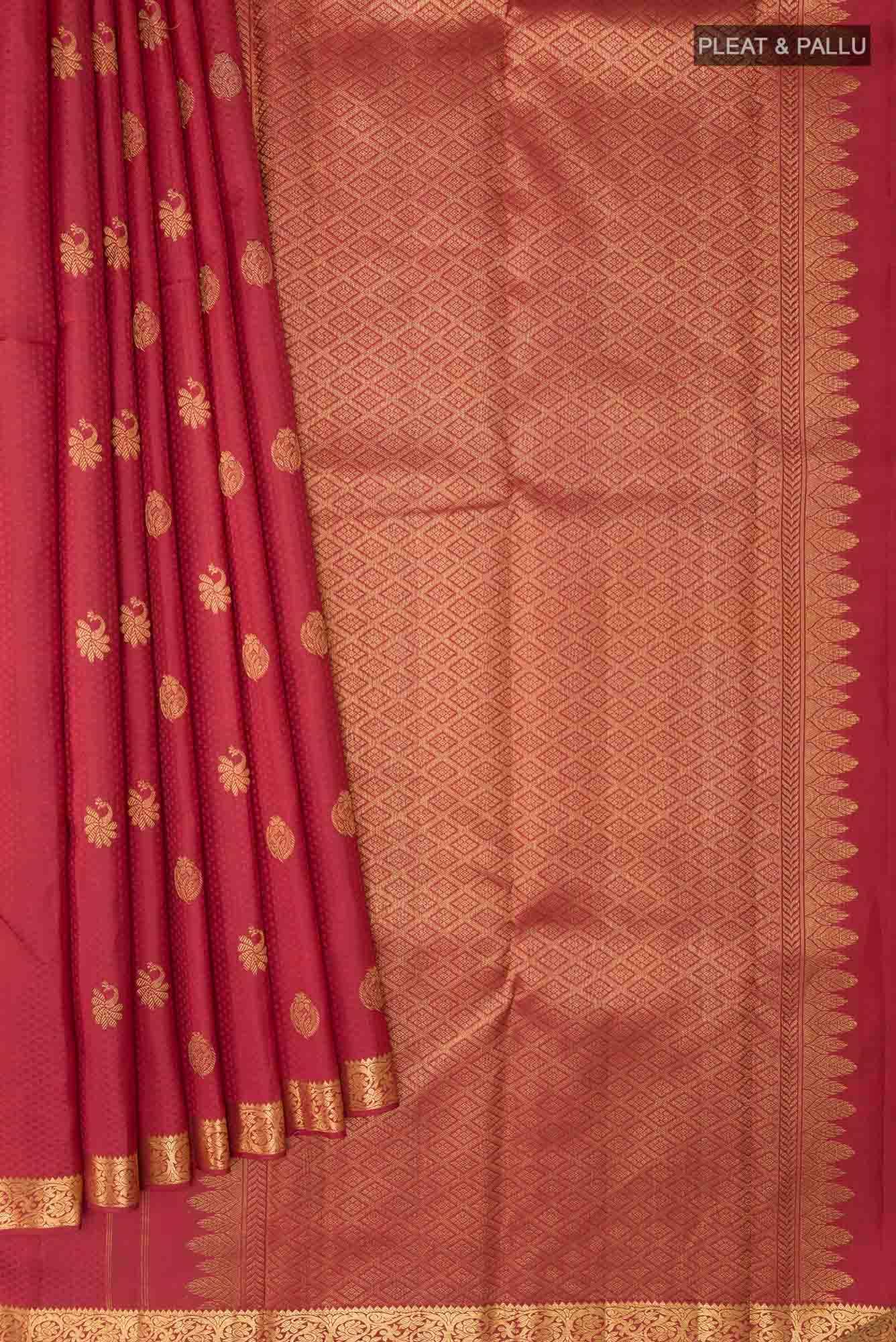 Maroon Kanchipuram Silk Saree