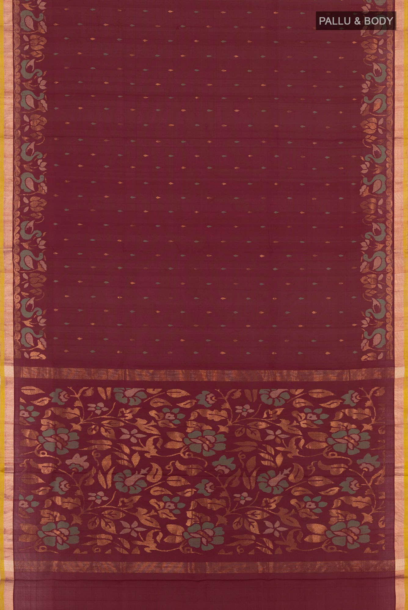 Pure Silk Pure Zari Maroon Uppada Saree
