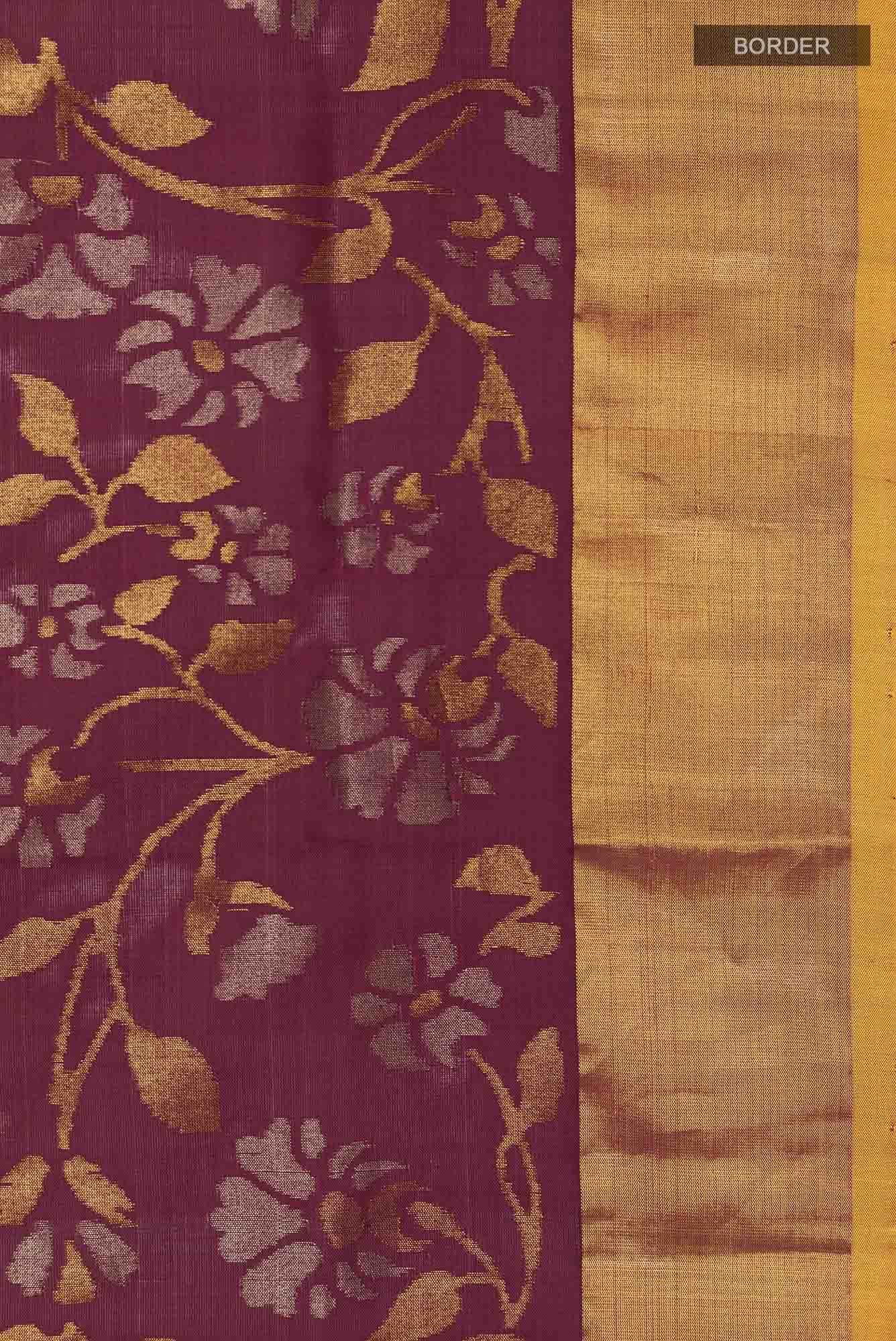 Pure Silk Pure Zari Purple Uppada Saree