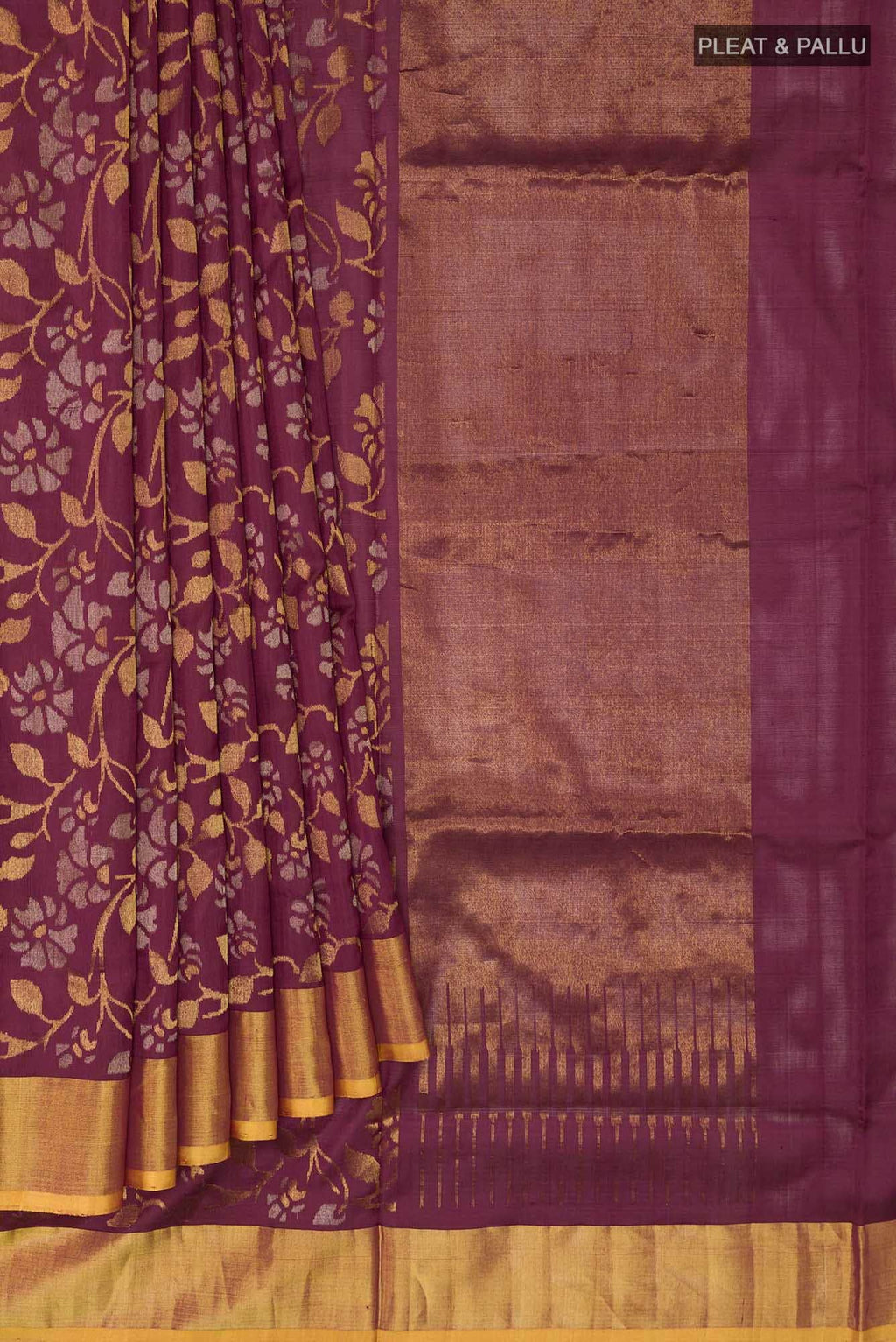 Pure Silk Pure Zari Purple Uppada Saree