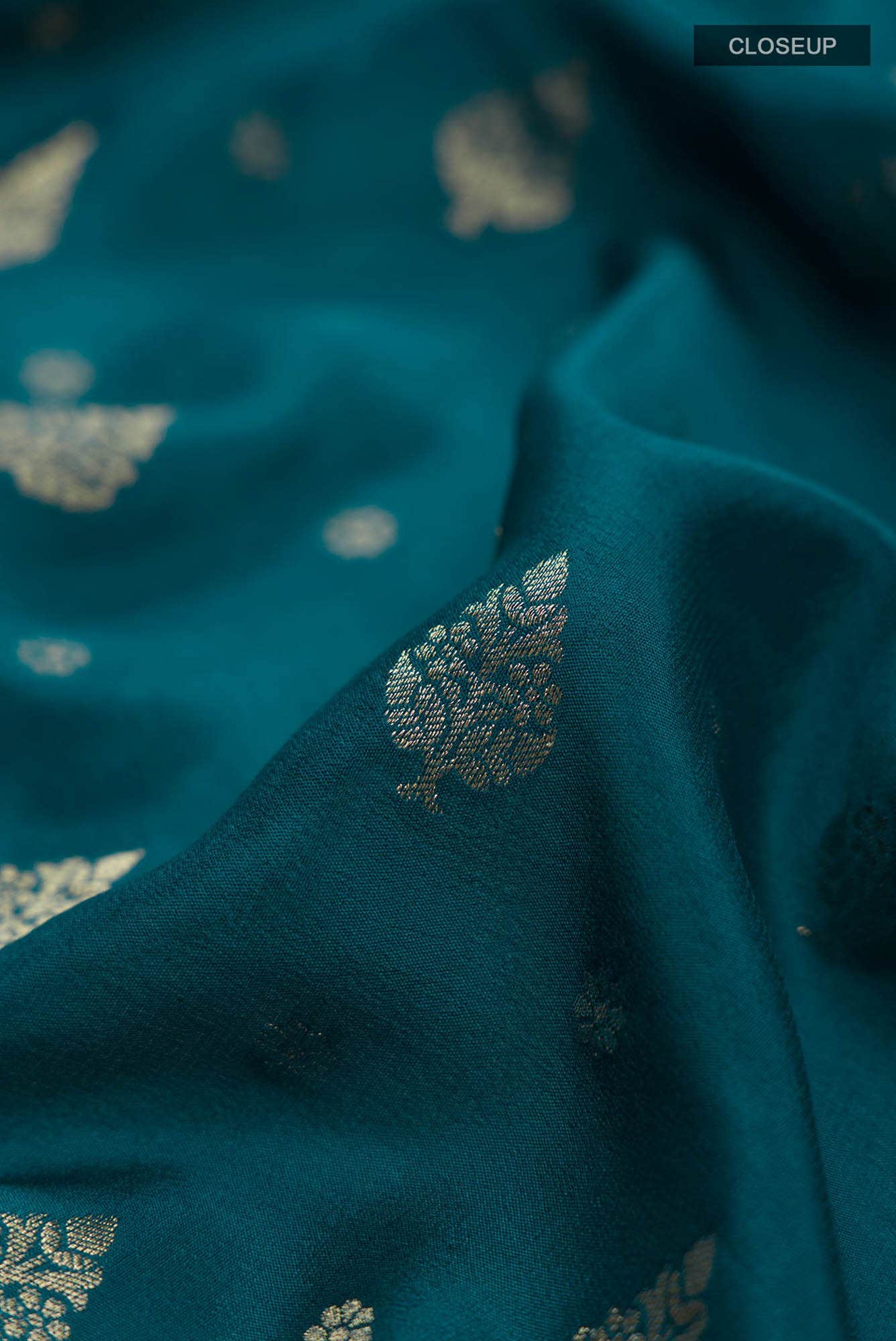 Blue Mysore Crepe Saree
