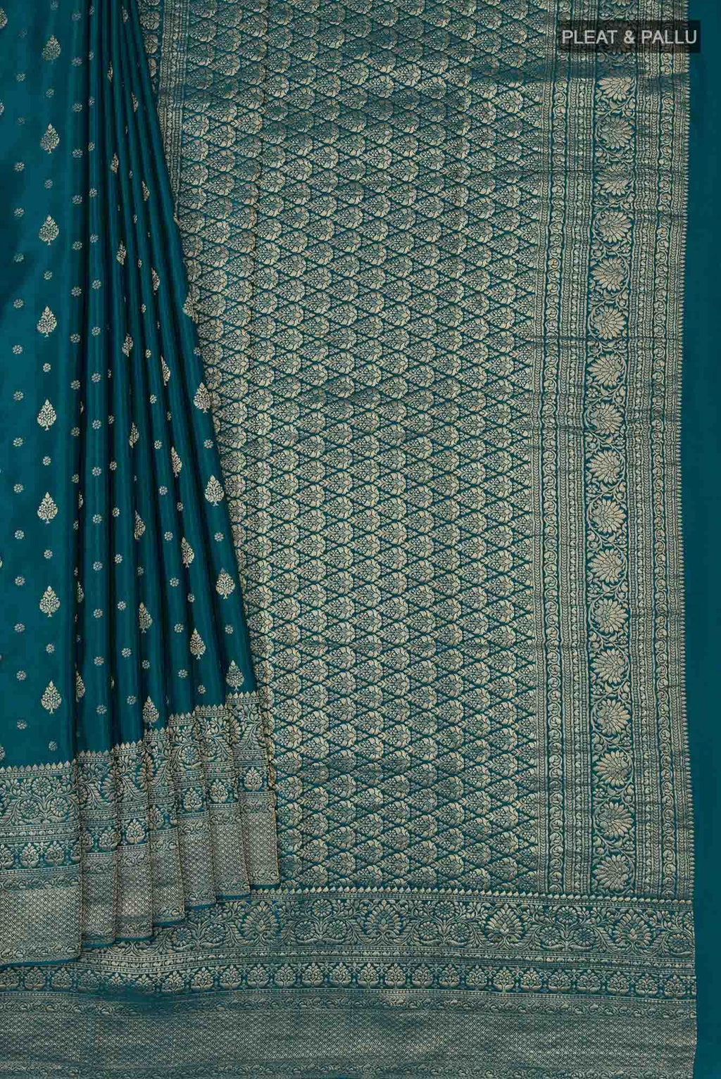 Blue Mysore Crepe Saree