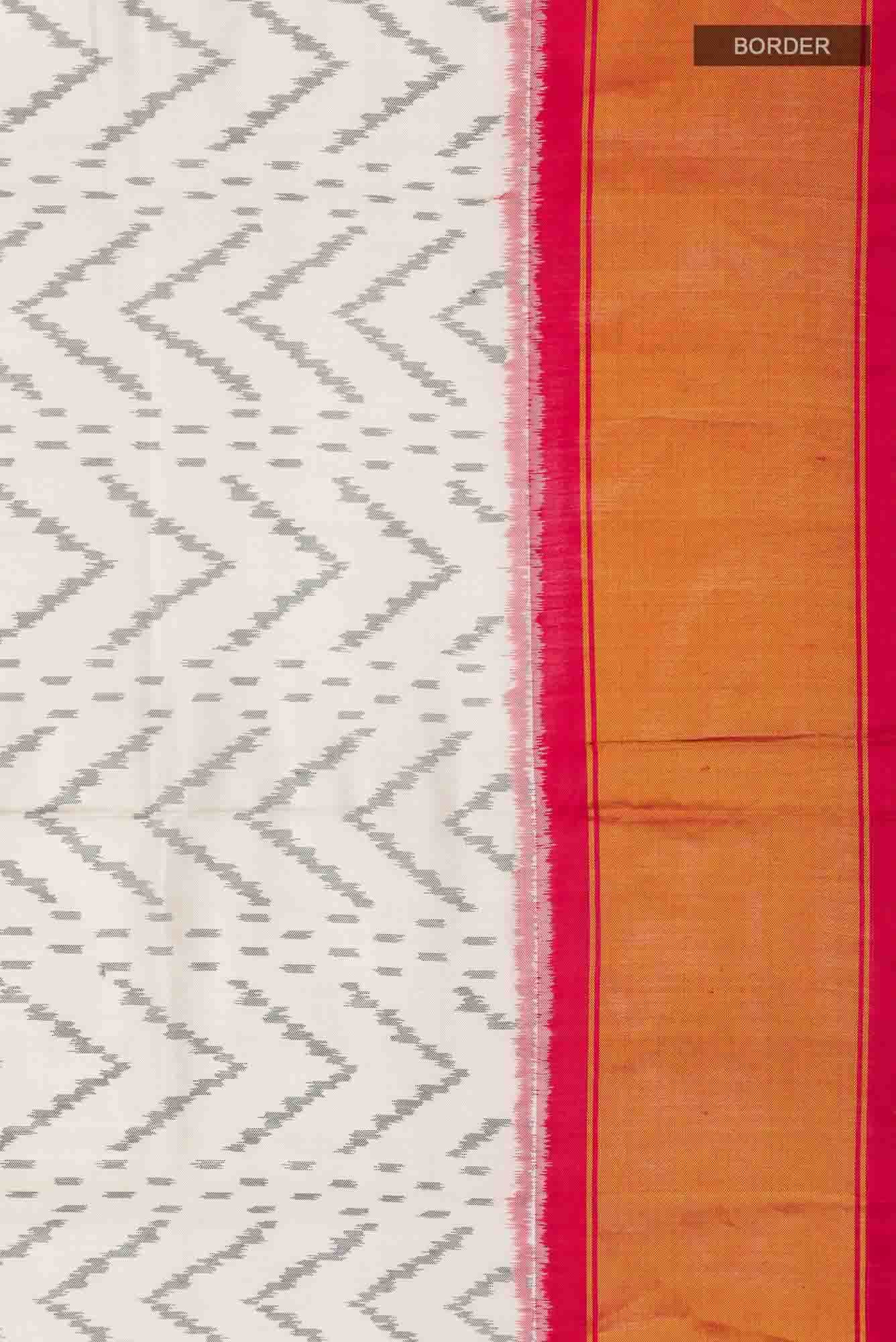 White Rajkot Patola Silk Saree