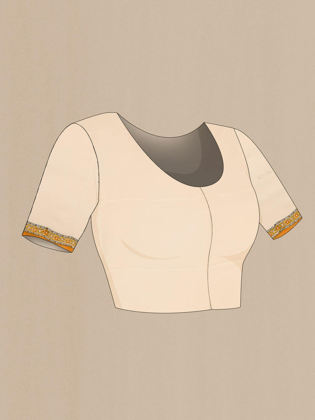 Cream Mysore Crepe Saree