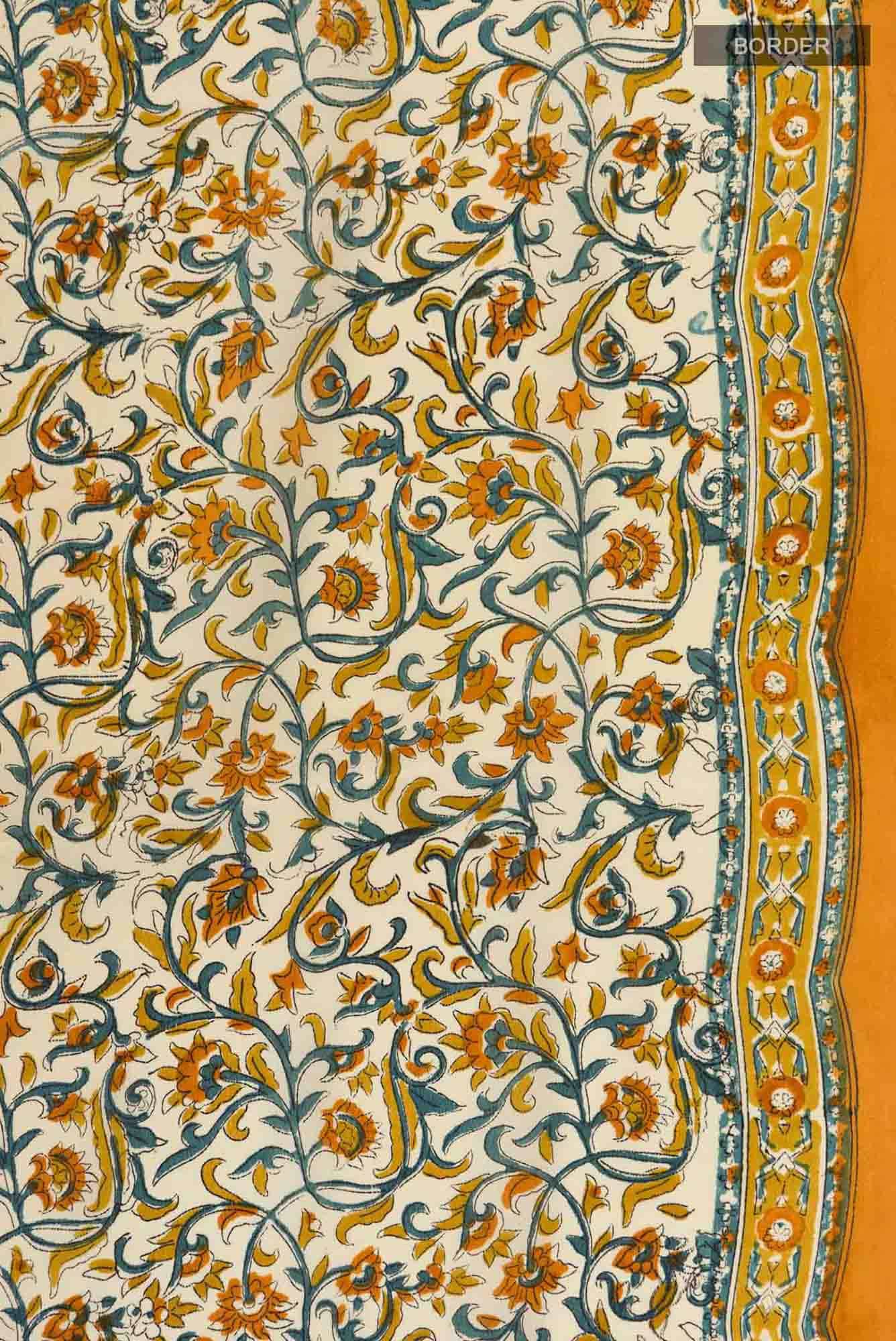 Cream Mysore Crepe Saree