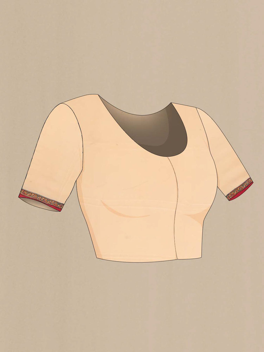 Beige Mysore Crepe Saree