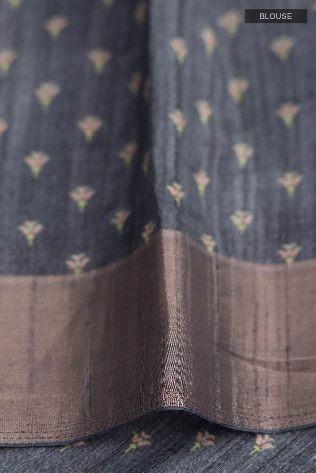 Black Tussar Silk Saree