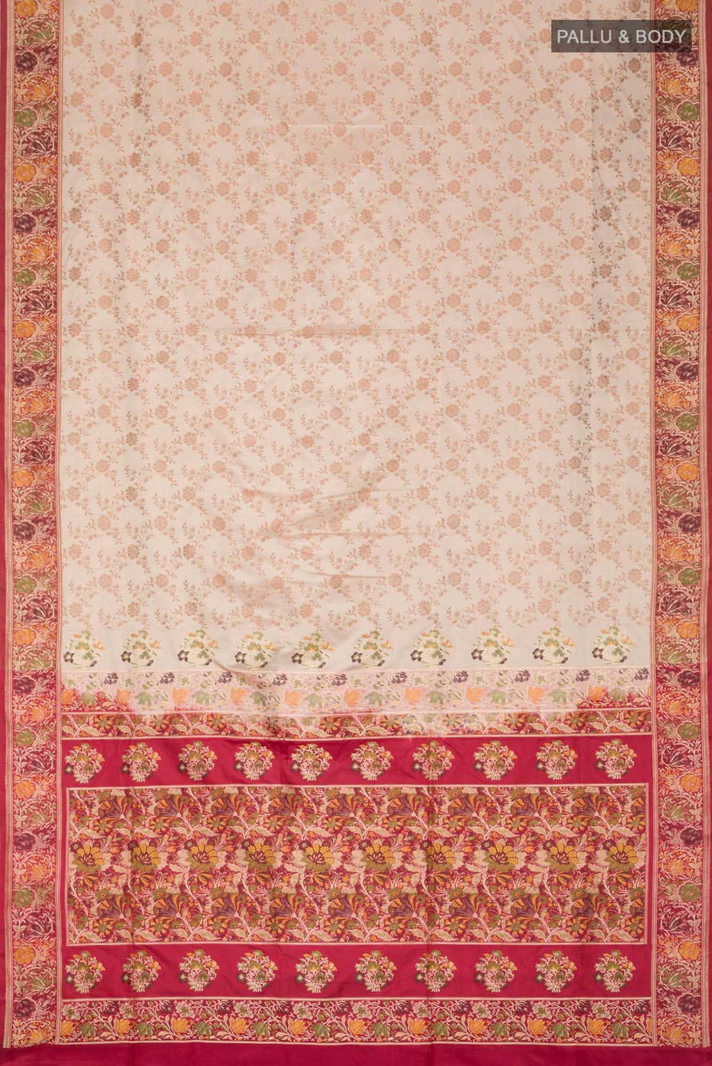Beige Banarasi Silk Saree