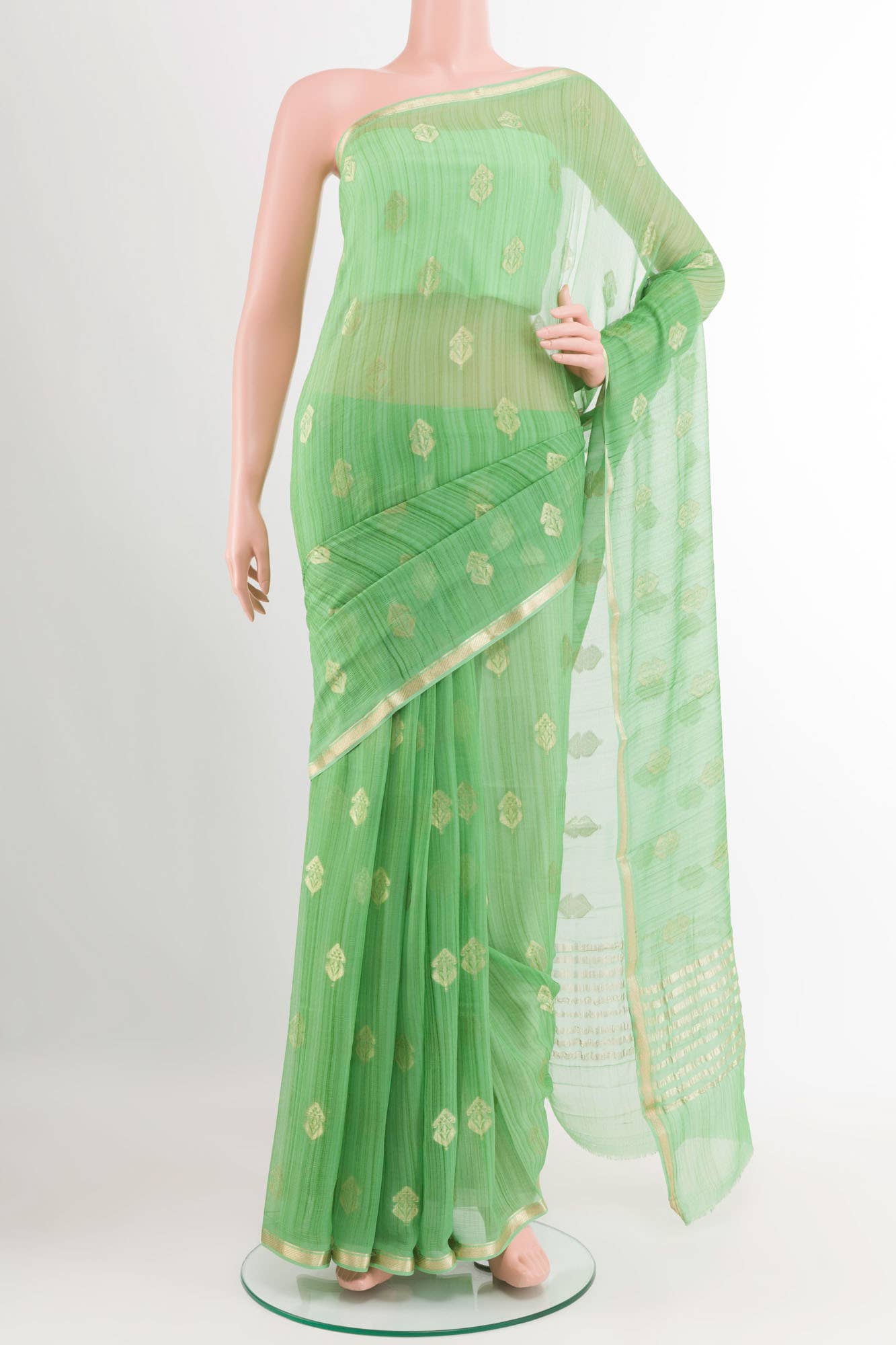 Green Chiffon Saree