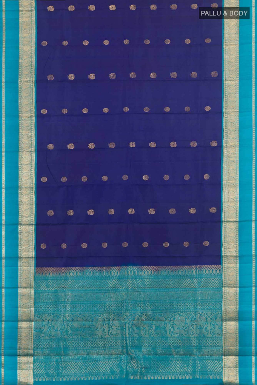 Dark Blue Kanchipuram Silk Saree