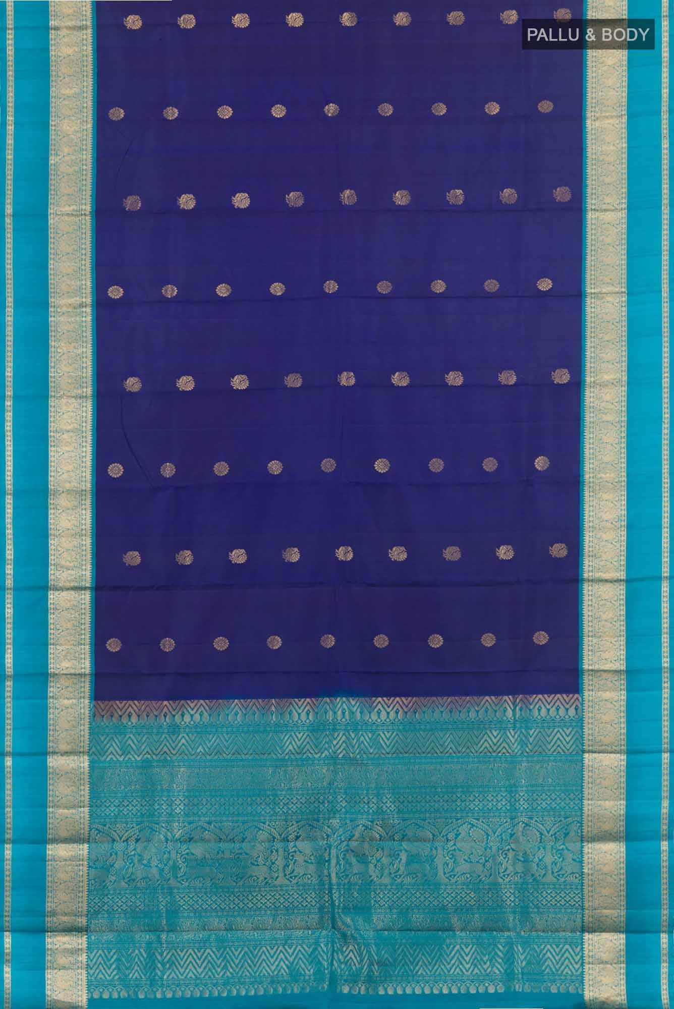 Dark Blue Kanchipuram Silk Saree