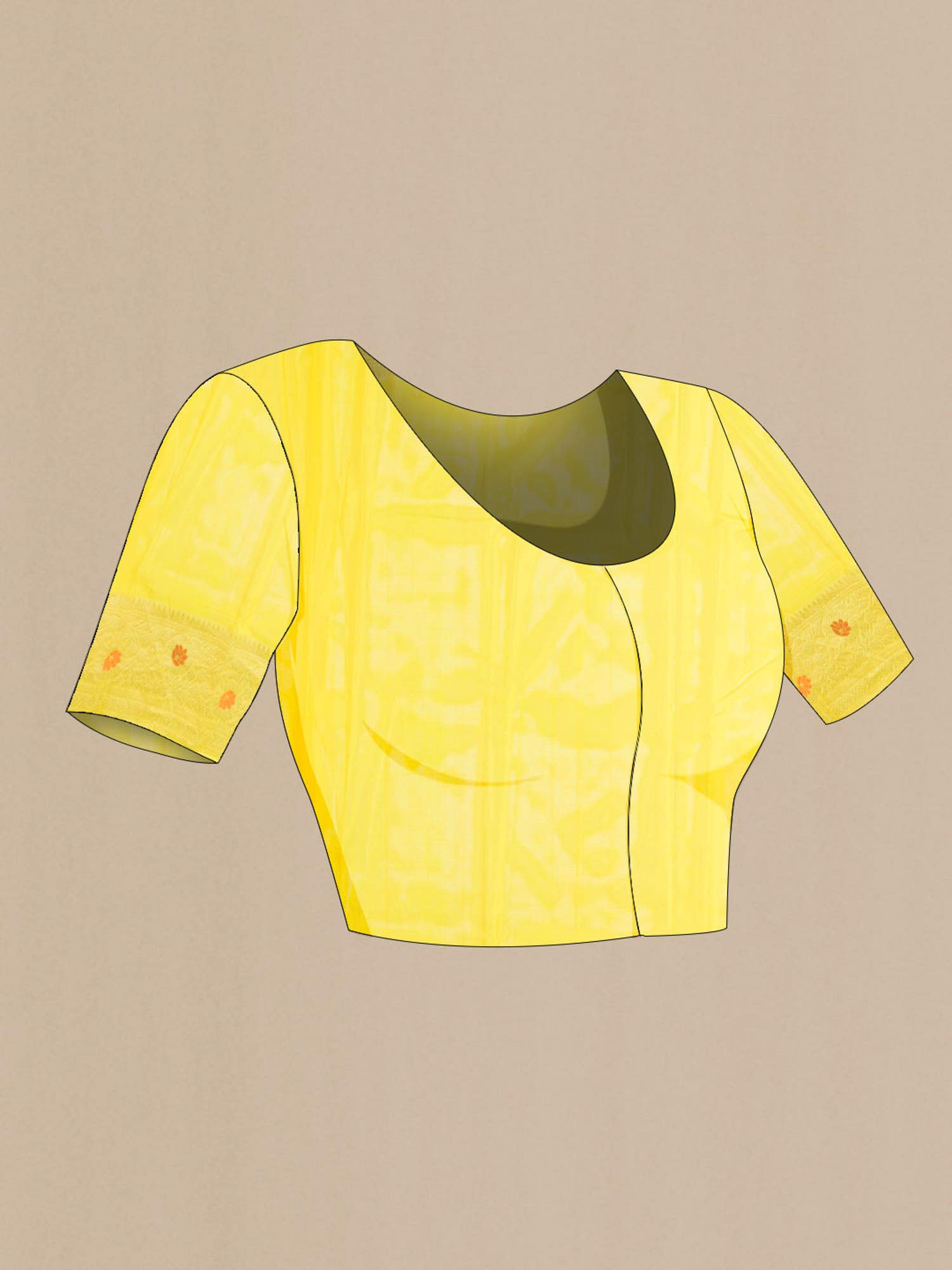 Yellow Chanderi Silk Saree