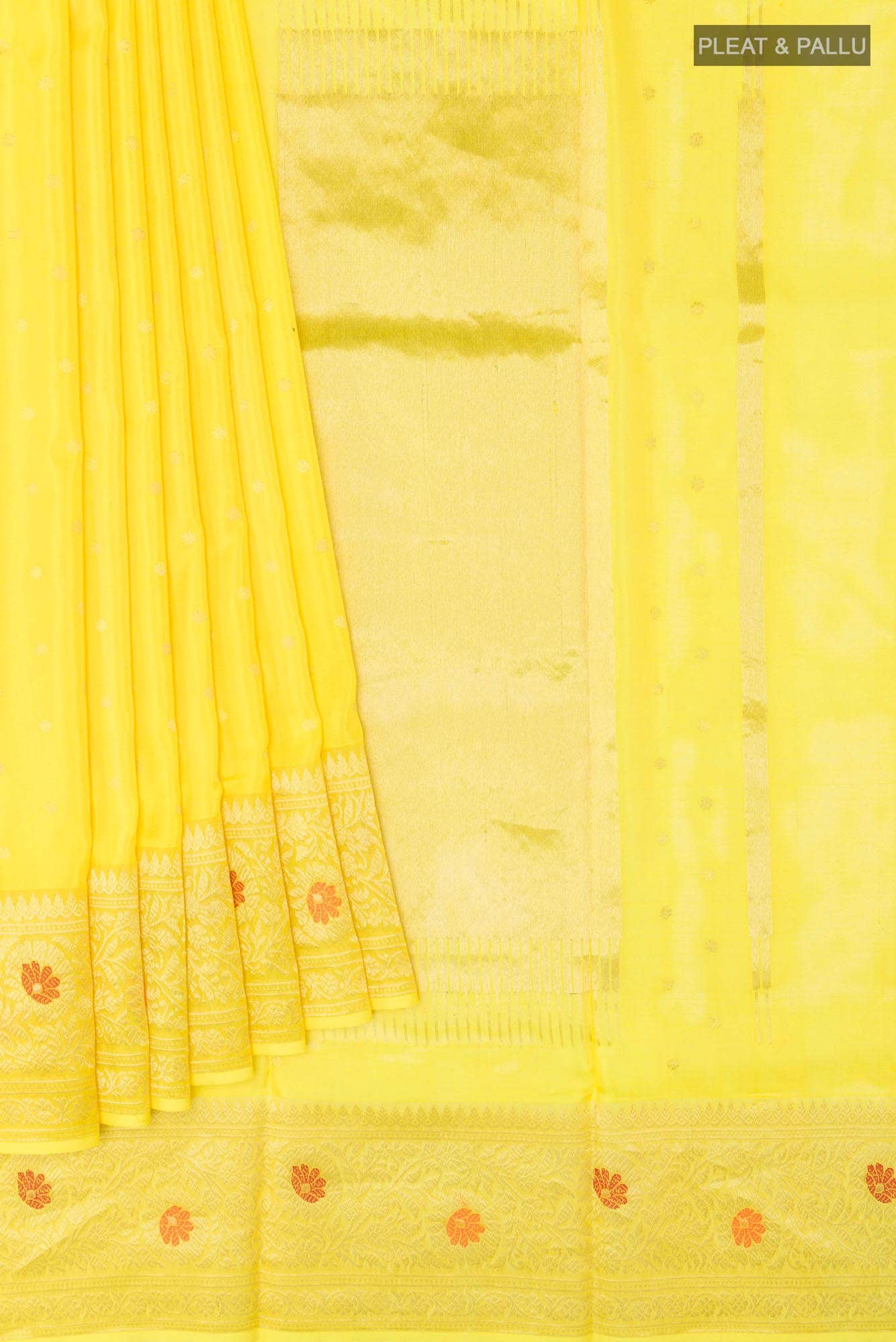 Yellow Chanderi Silk Saree