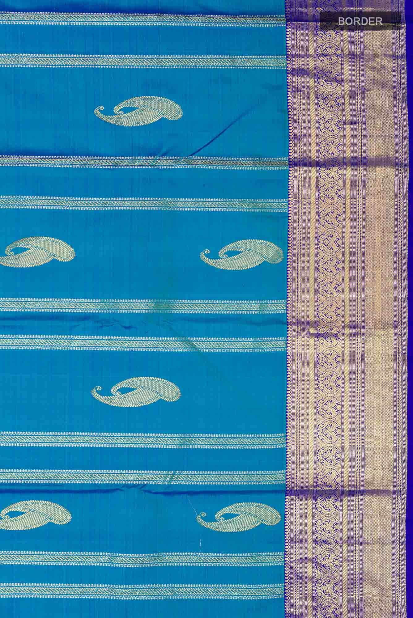 Blue Dual Tone Kanchipuram Silk Saree