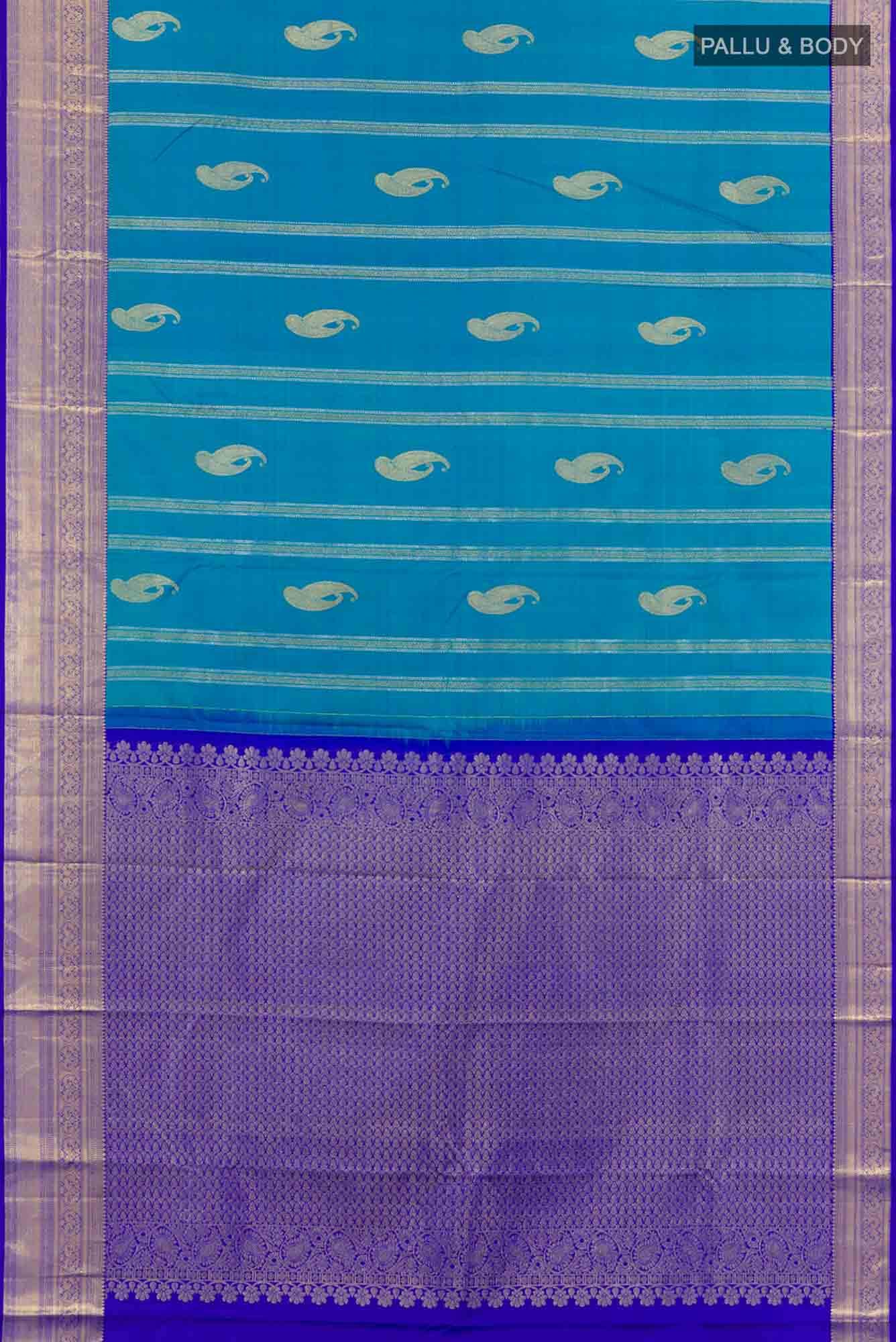 Blue Dual Tone Kanchipuram Silk Saree