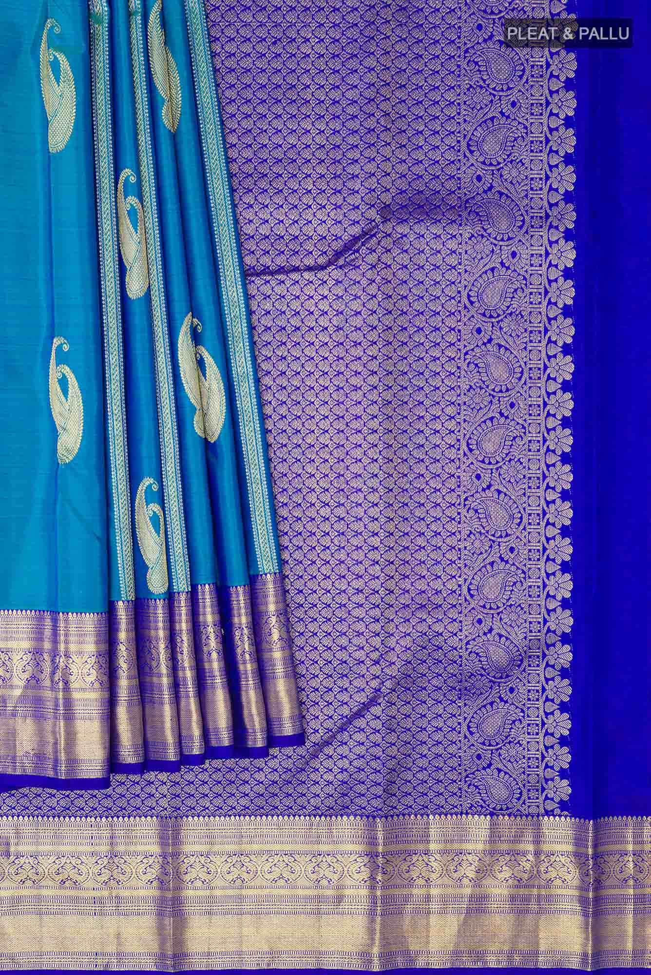 Blue Dual Tone Kanchipuram Silk Saree
