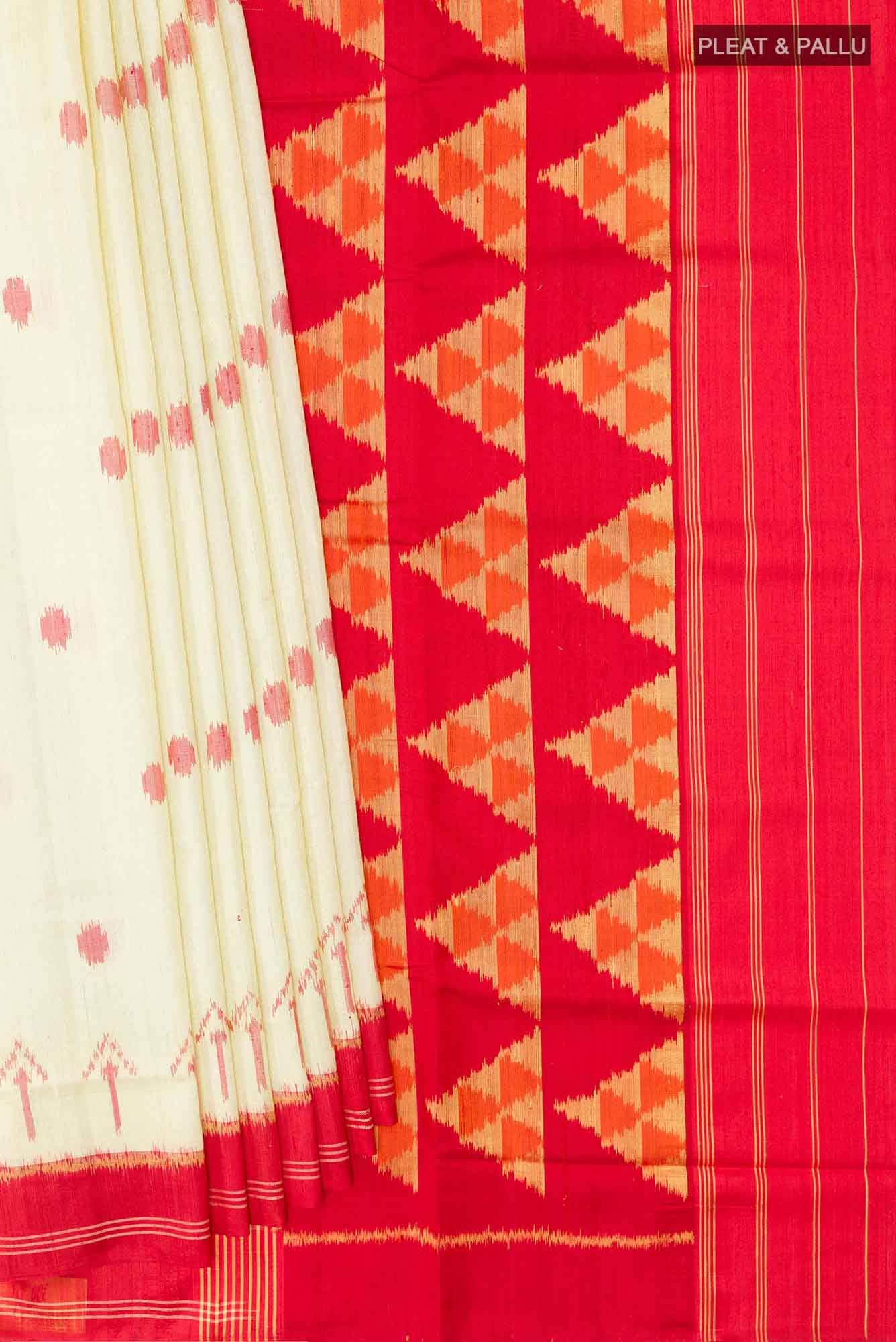 Beige Rajkot Patola Silk Saree