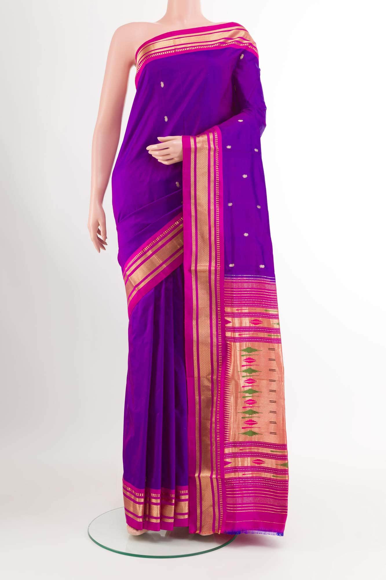 Purple Paithani Silk Saree