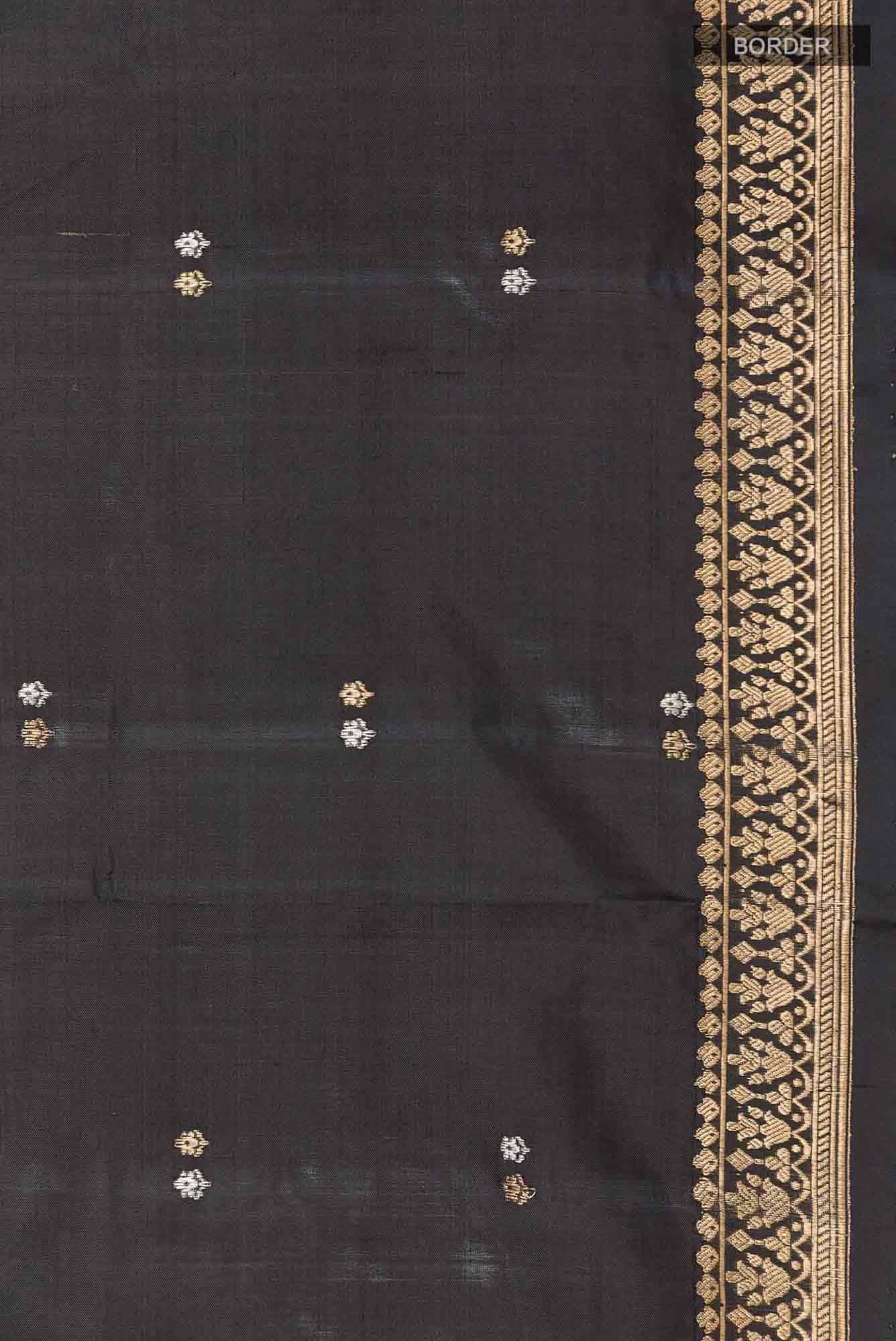 Black Banarasi Katan Silk Saree