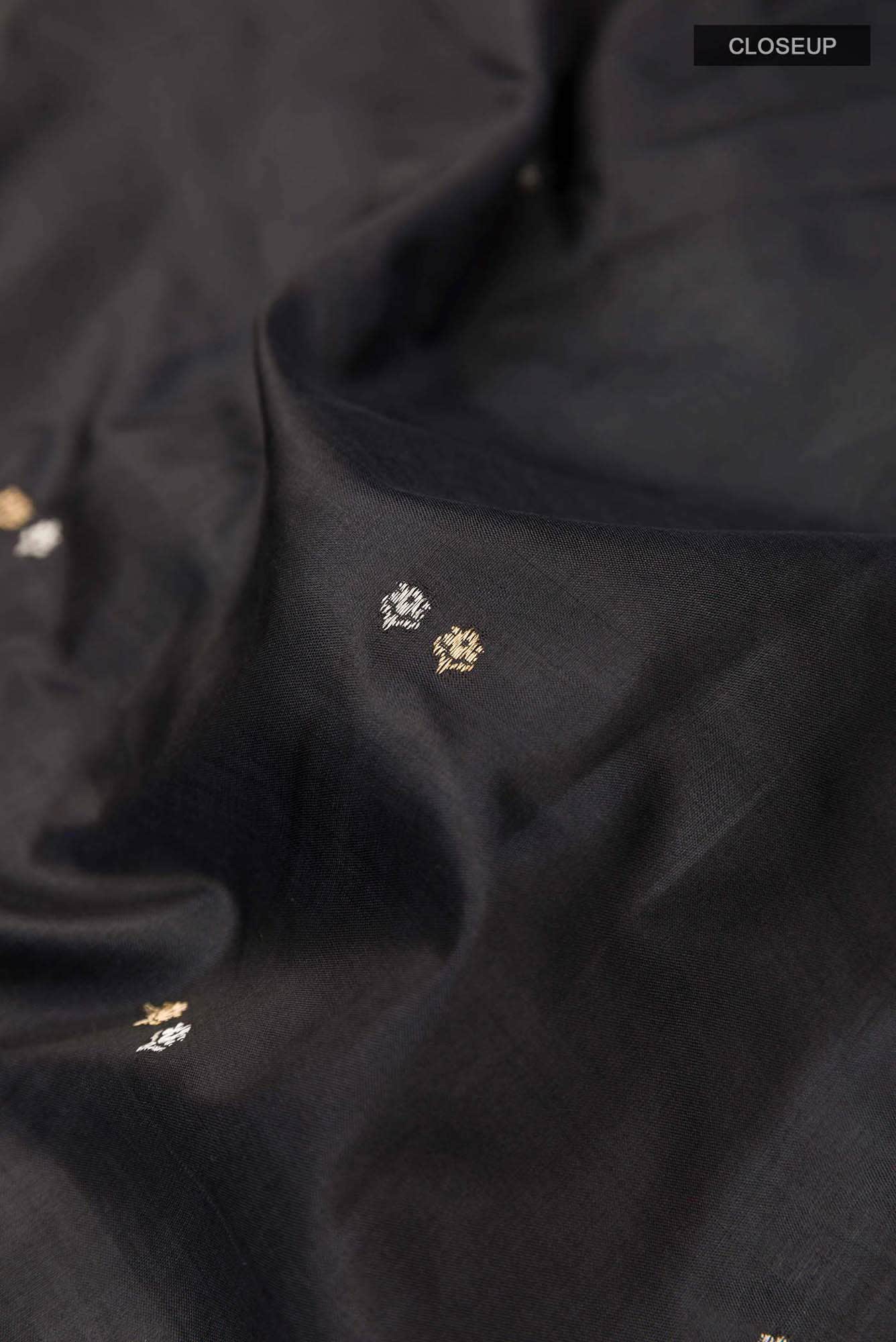 Black Banarasi Katan Silk Saree
