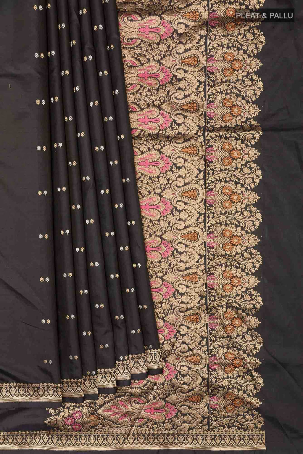 Black Banarasi Katan Silk Saree