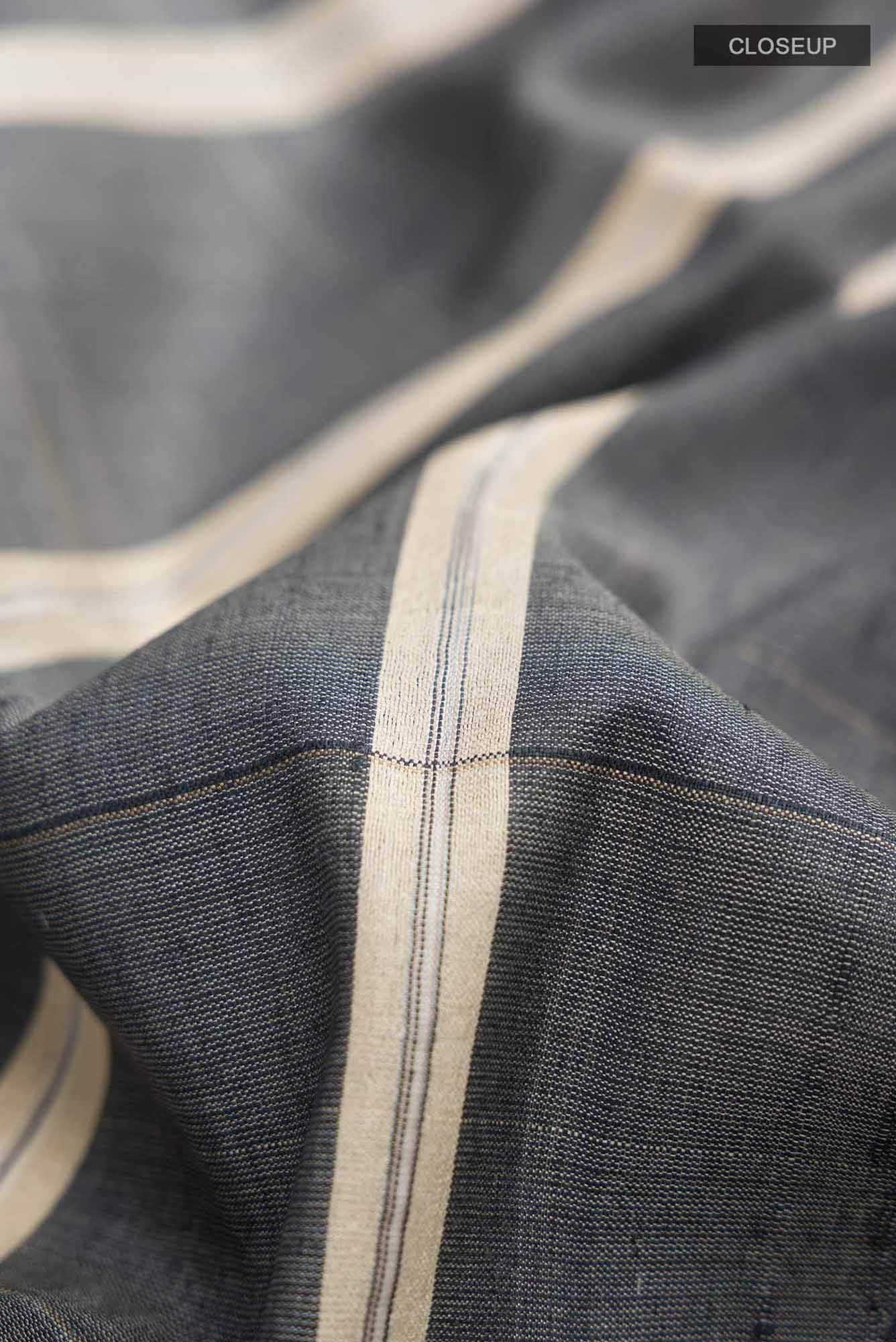 Grey Bhagalpuri Tussar Silk Saree