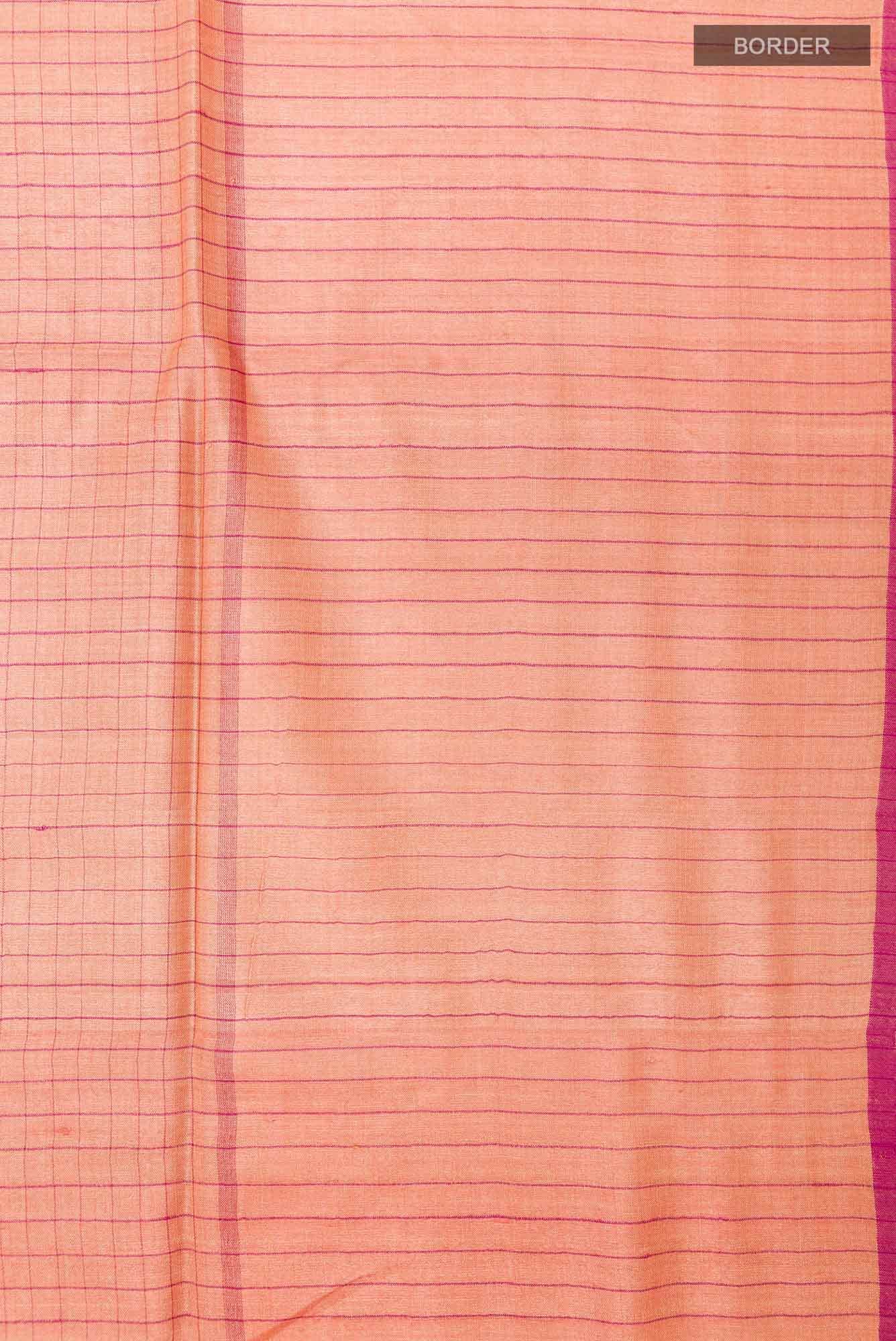 Peach Tussar Saree