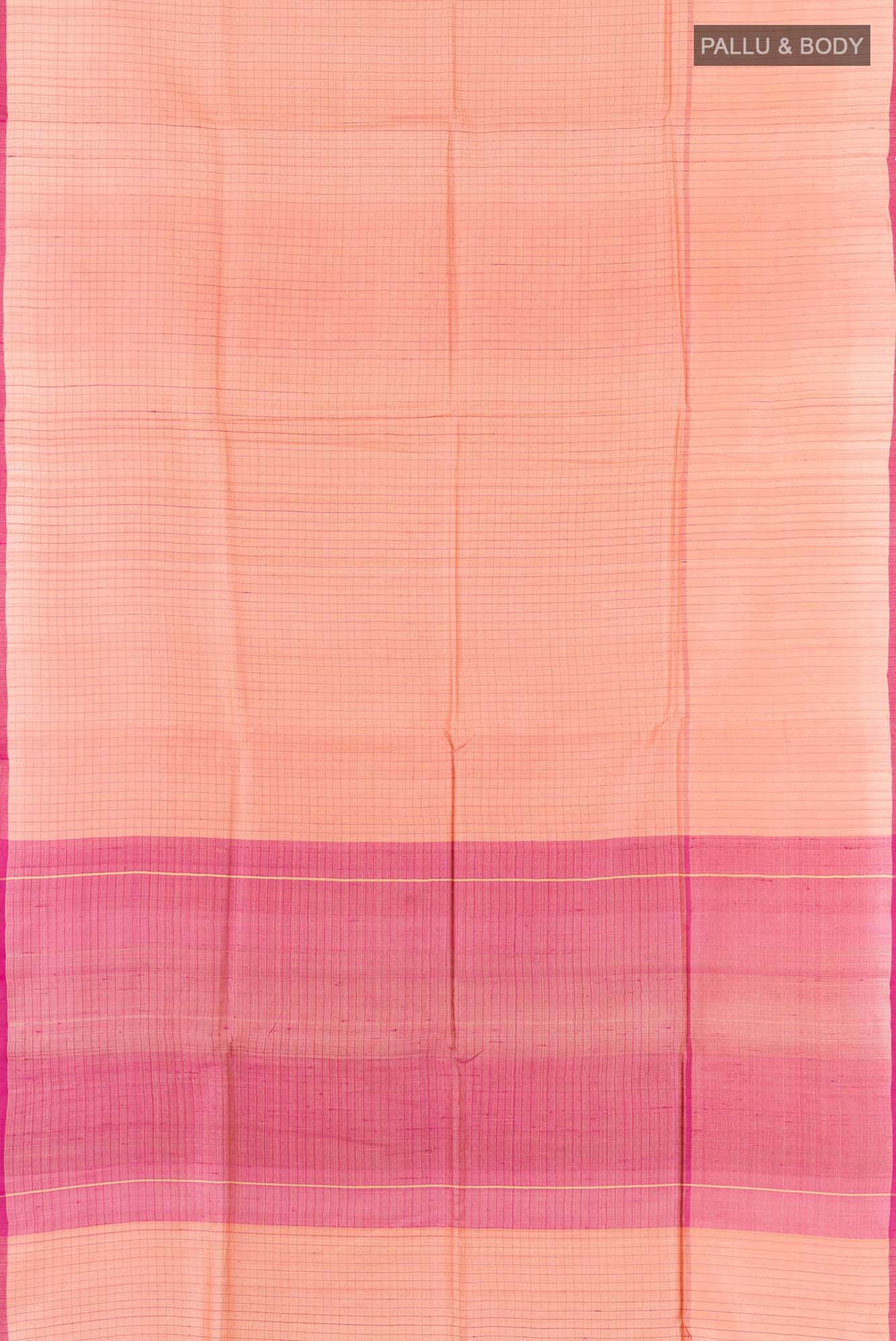 Peach Tussar Saree
