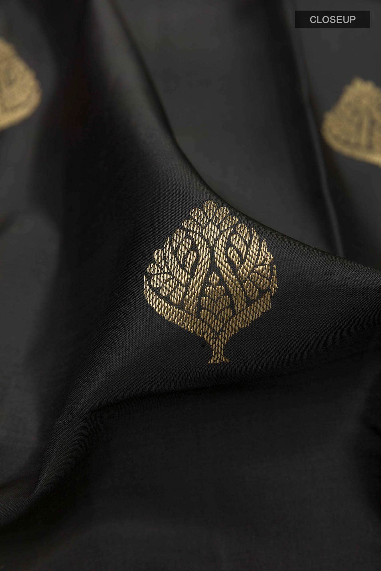 Black Kanchipuram Silk Saree