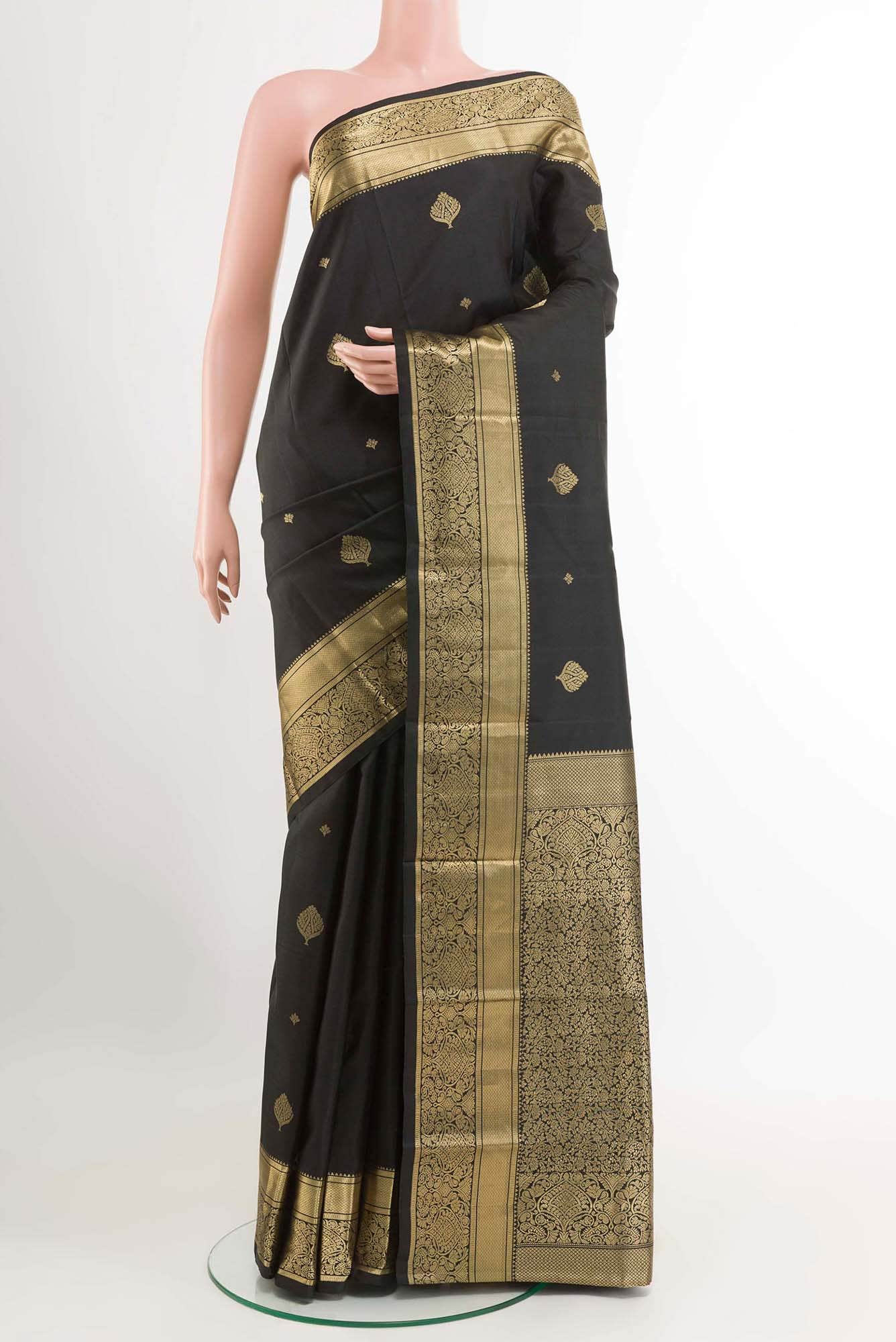 Black Kanchipuram Silk Saree