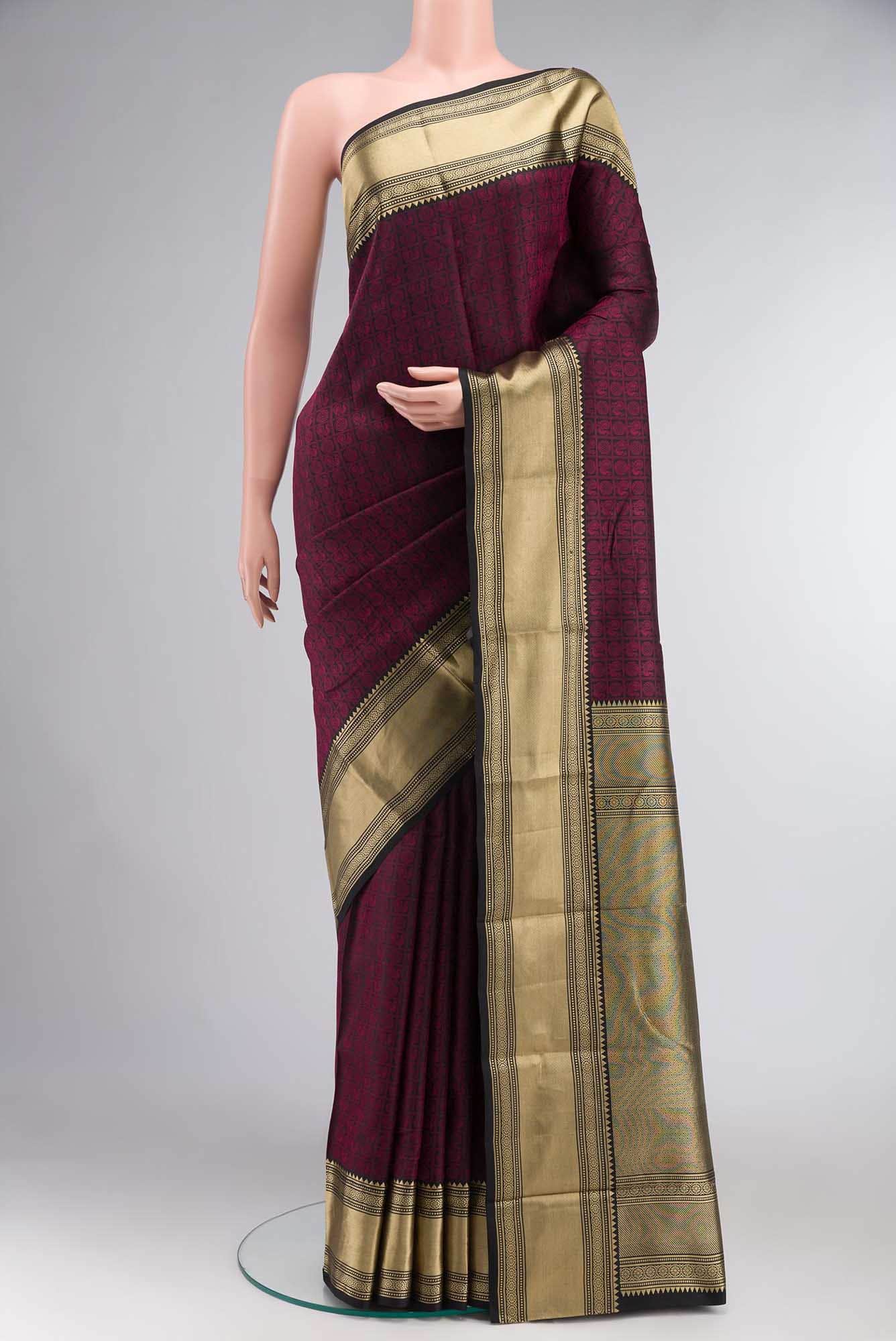 Black Kanchipuram Silk Saree