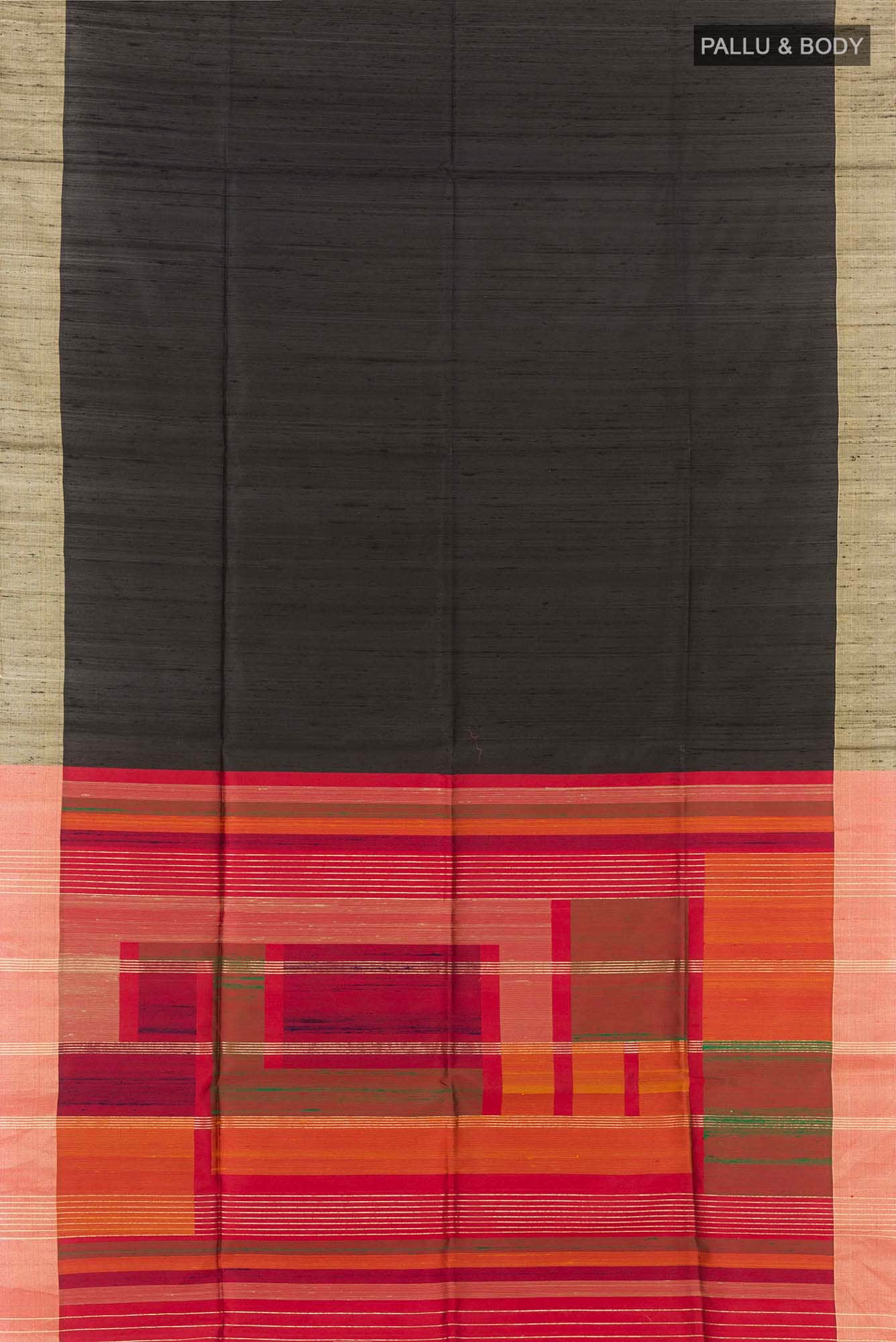 Black Raw Silk Saree