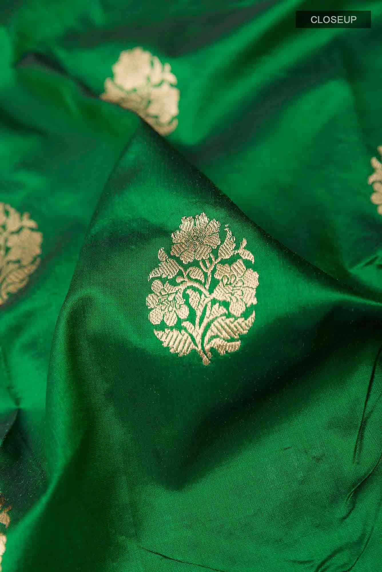 Green Banarasi Katan Silk Saree