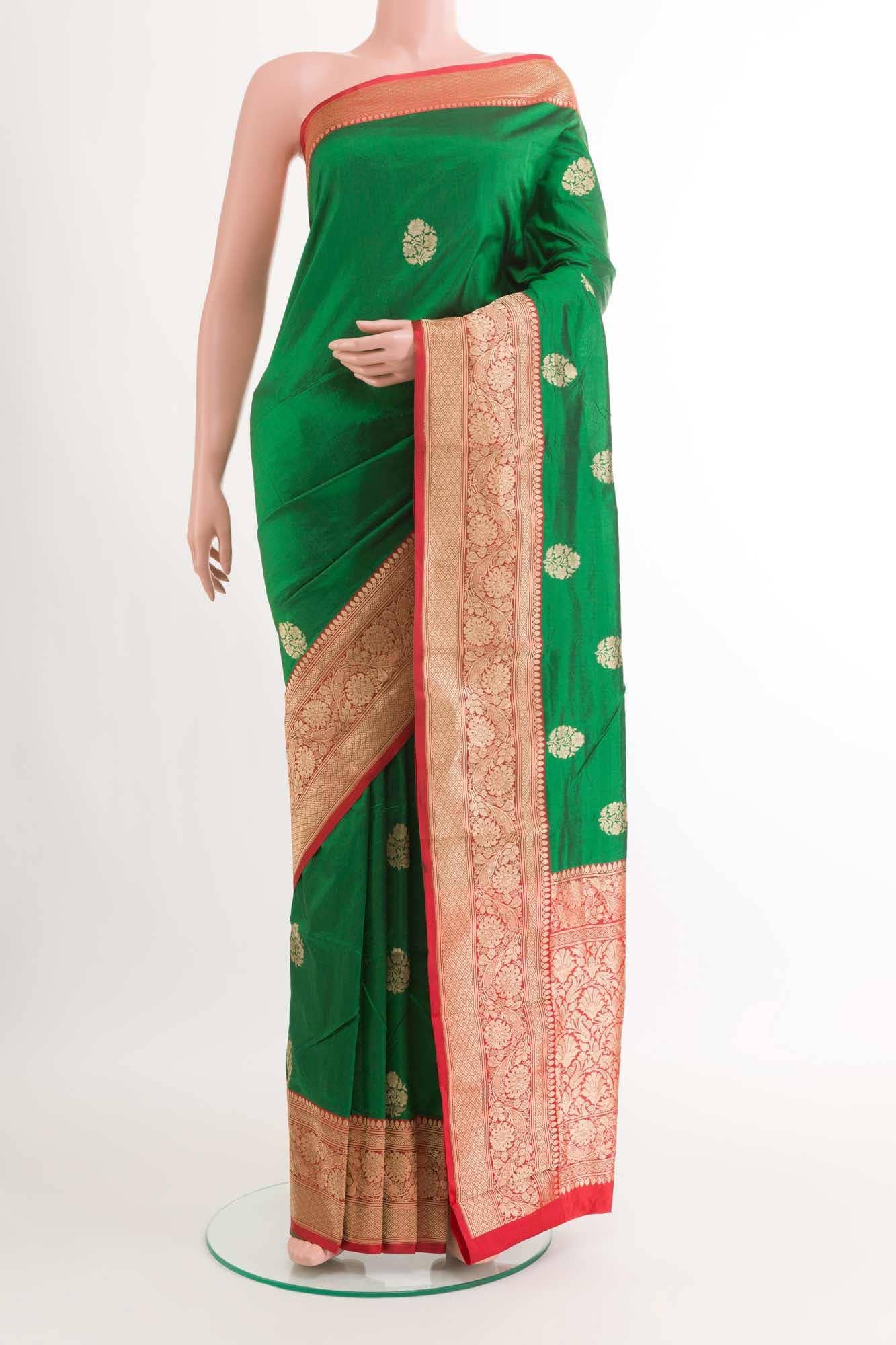 Green Banarasi Katan Silk Saree