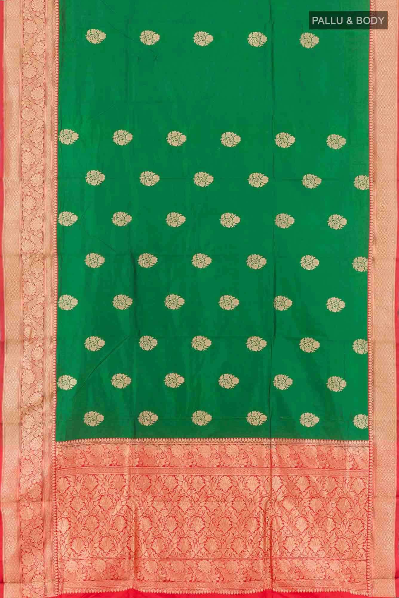 Green Banarasi Katan Silk Saree