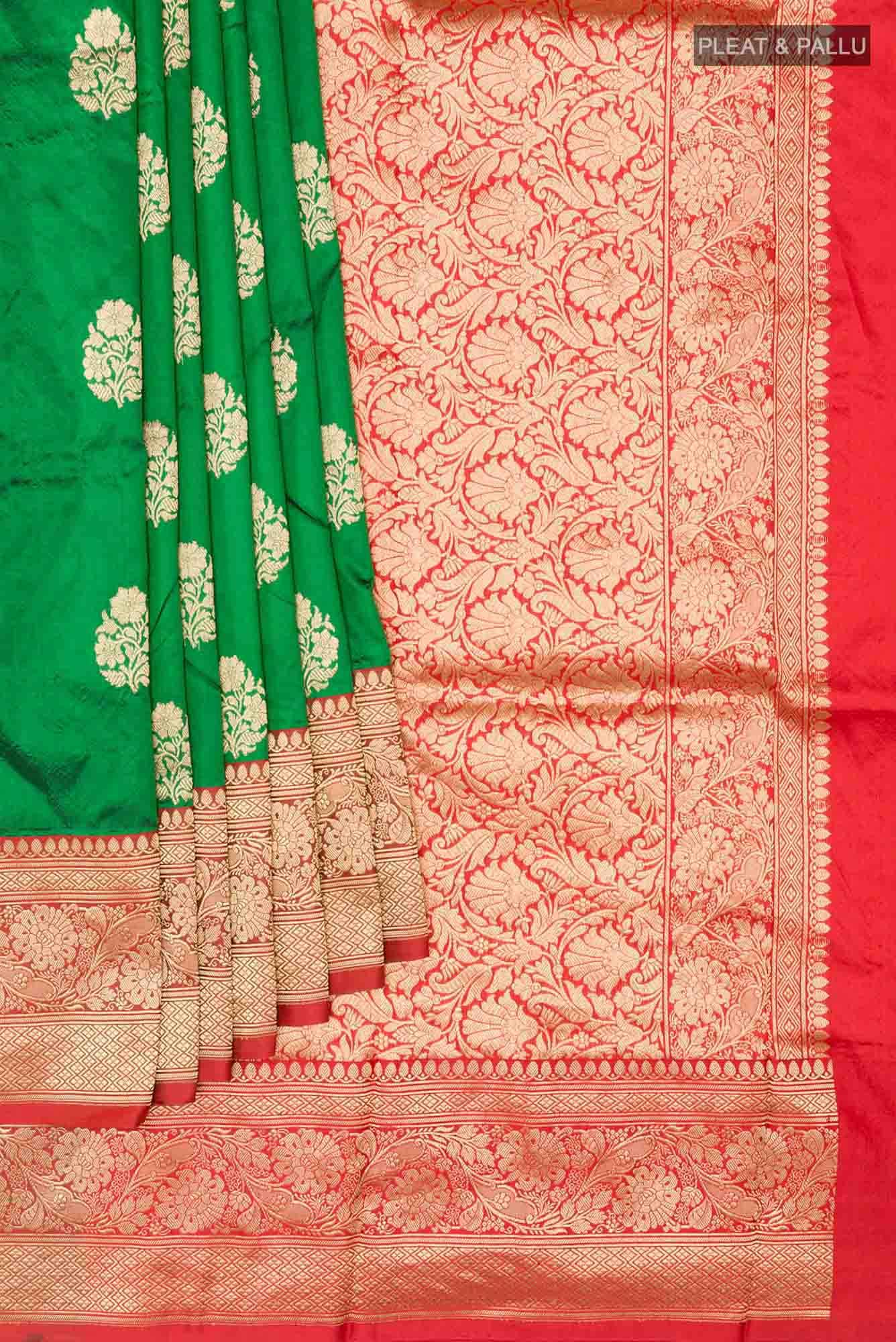 Green Banarasi Katan Silk Saree