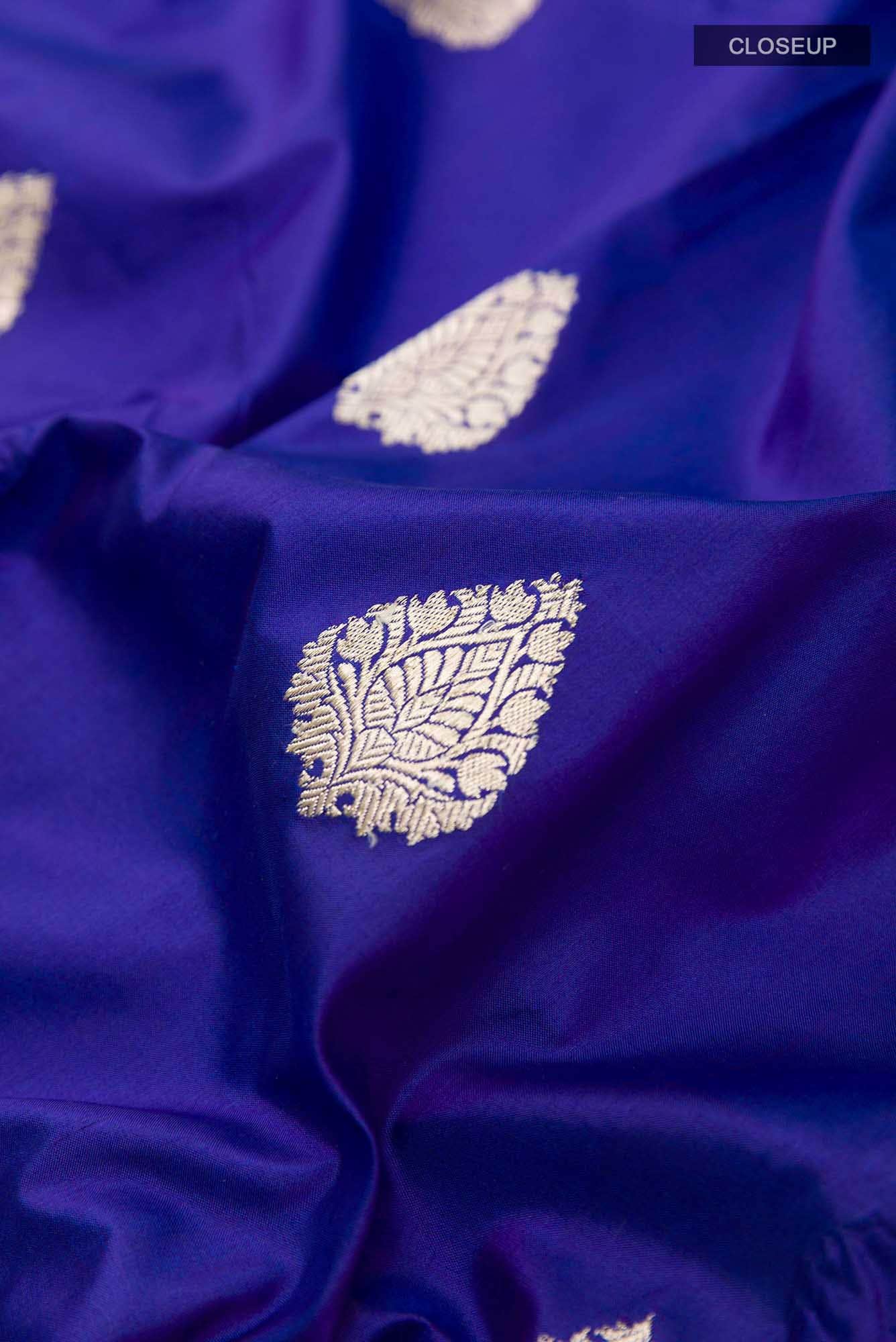 Blue Banarasi Katan Silk Saree