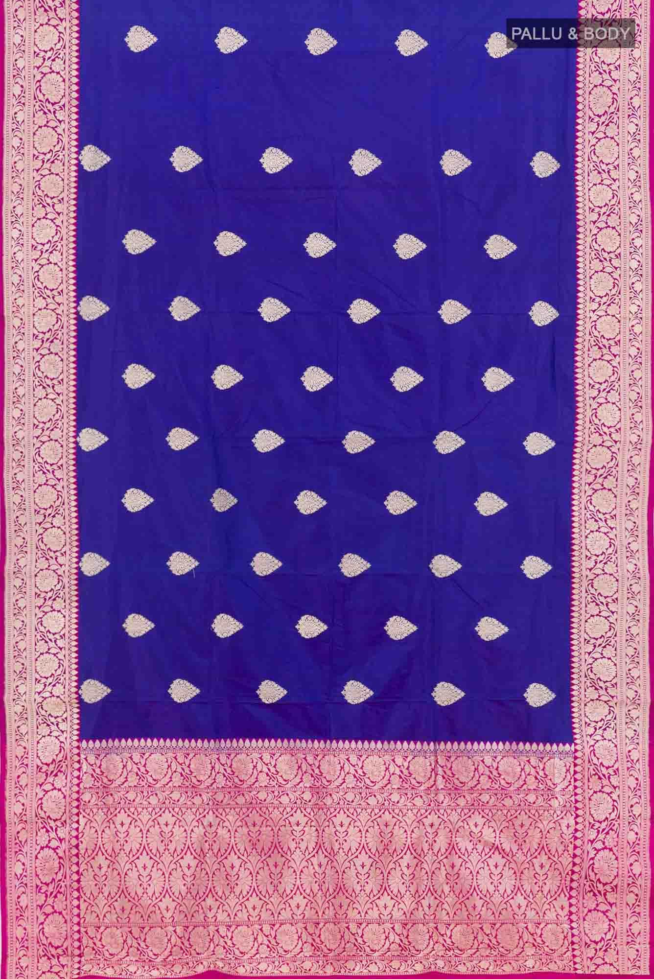 Blue Banarasi Katan Silk Saree