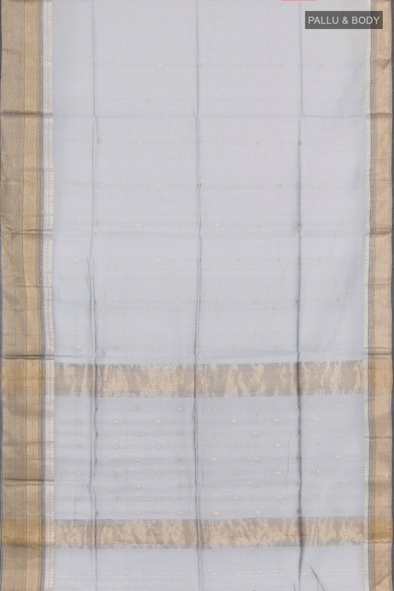 Grey Blended Maheshwari Silk Cotton Saree