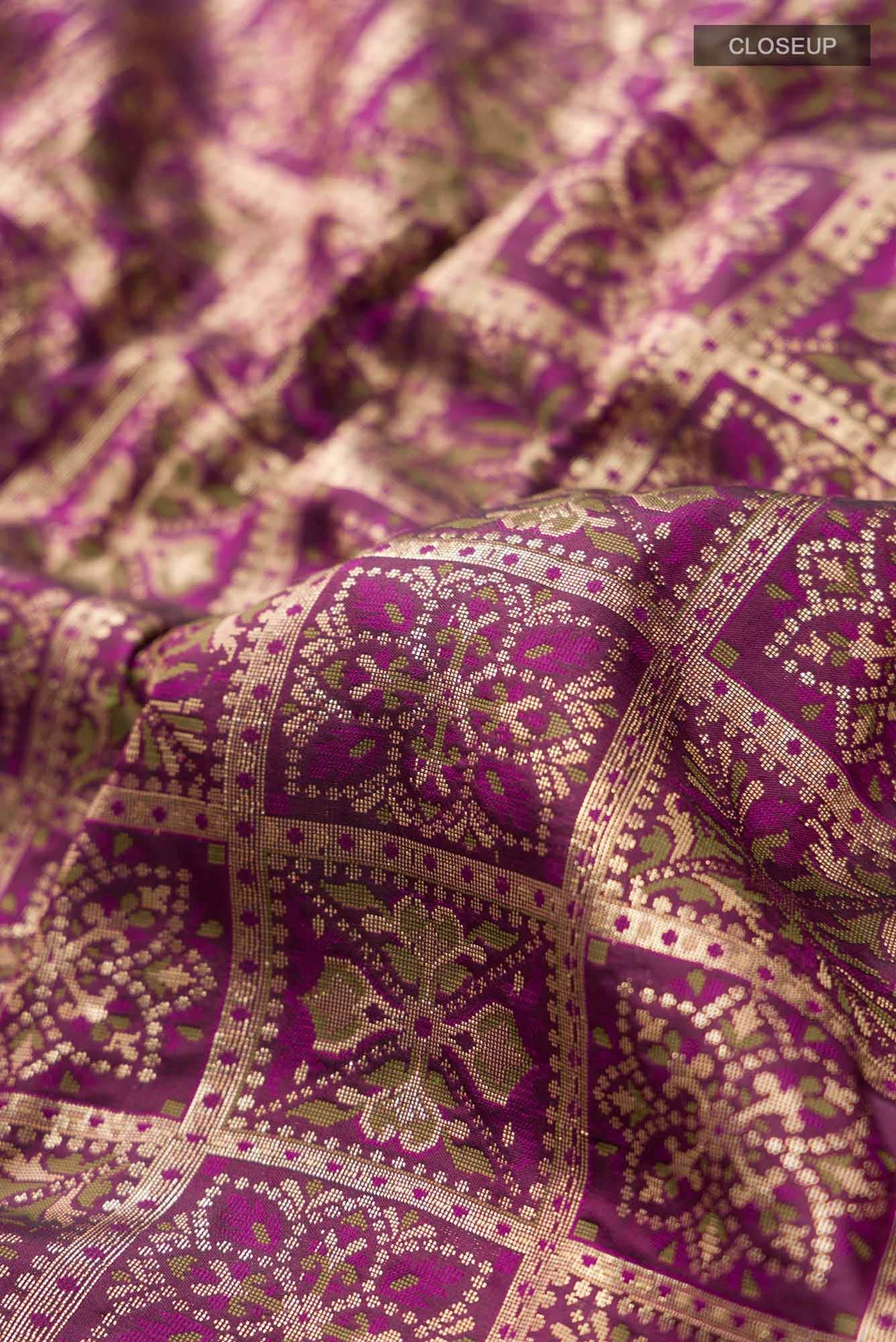 Magenta Banarasi Silk Saree