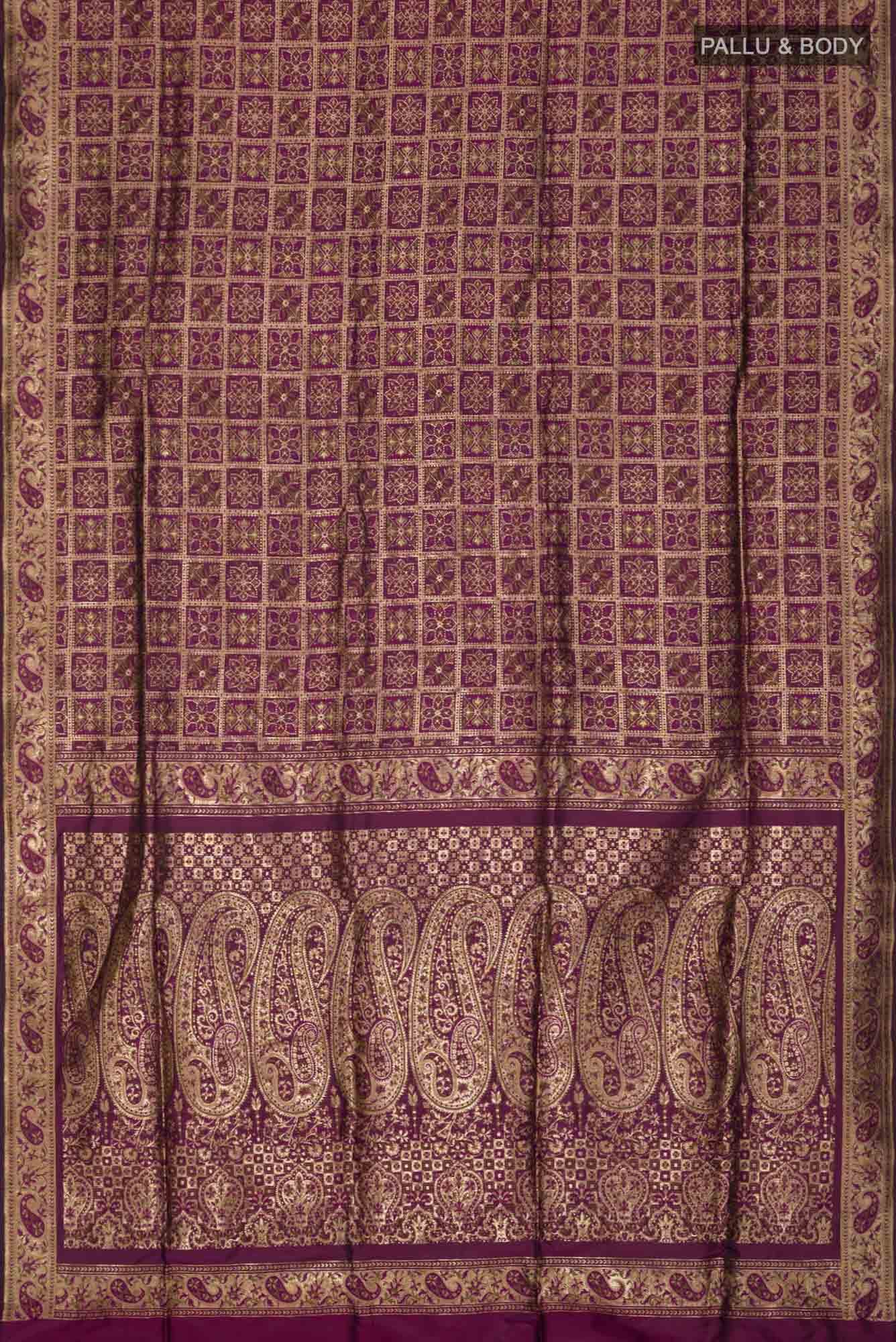 Magenta Banarasi Silk Saree