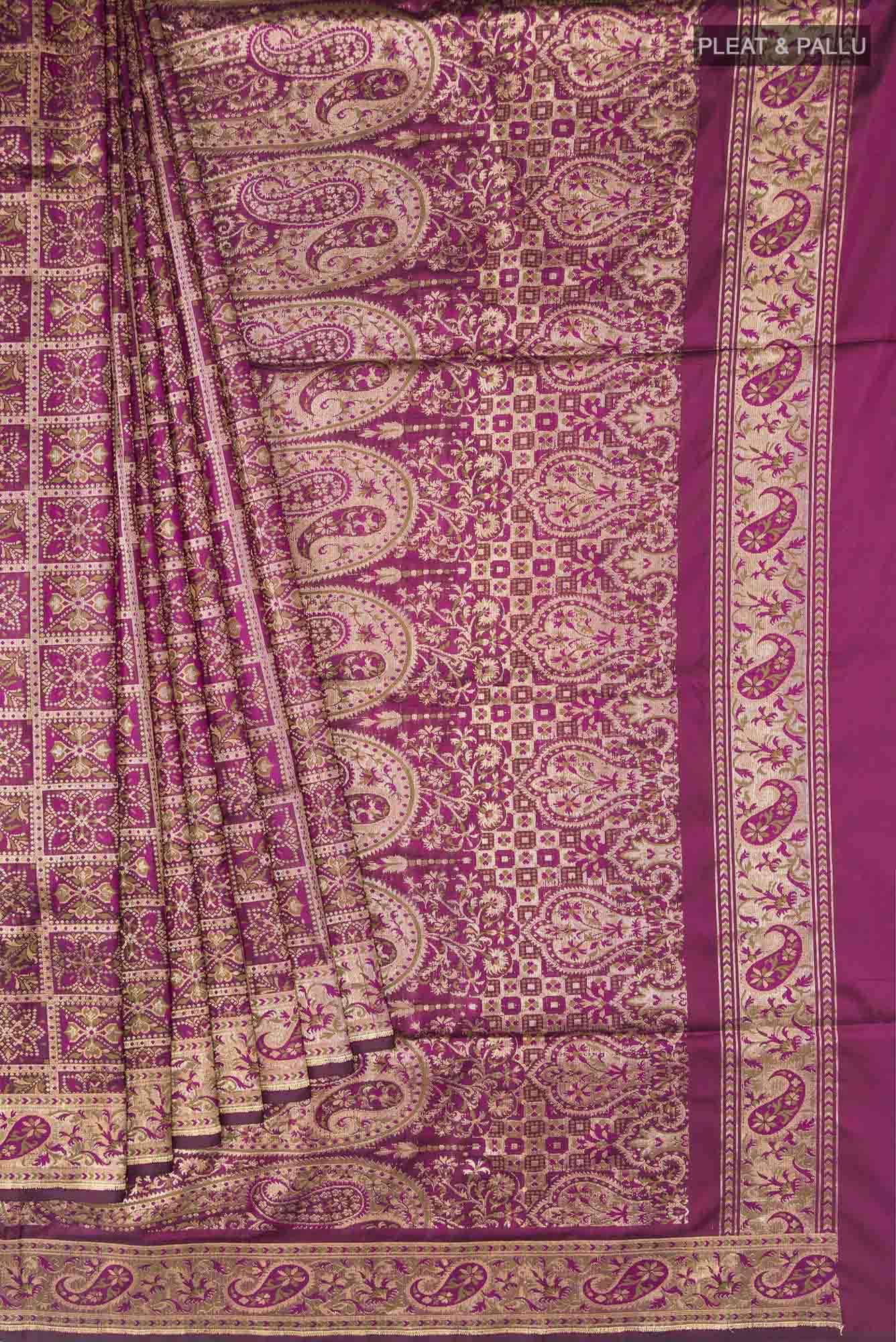 Magenta Banarasi Silk Saree