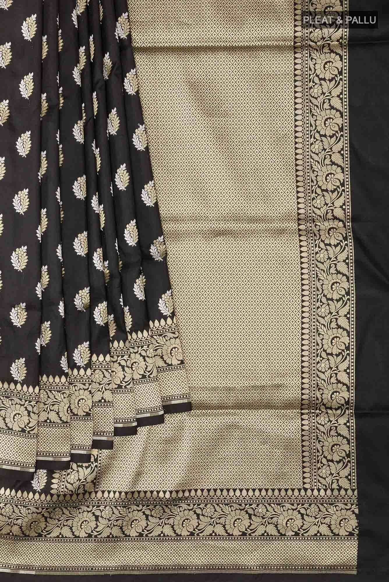 Black Banarasi Silk Saree