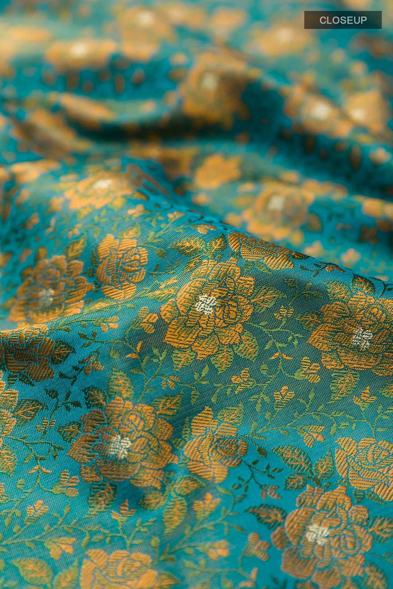 Blue Banarasi Tanchoi Silk Saree