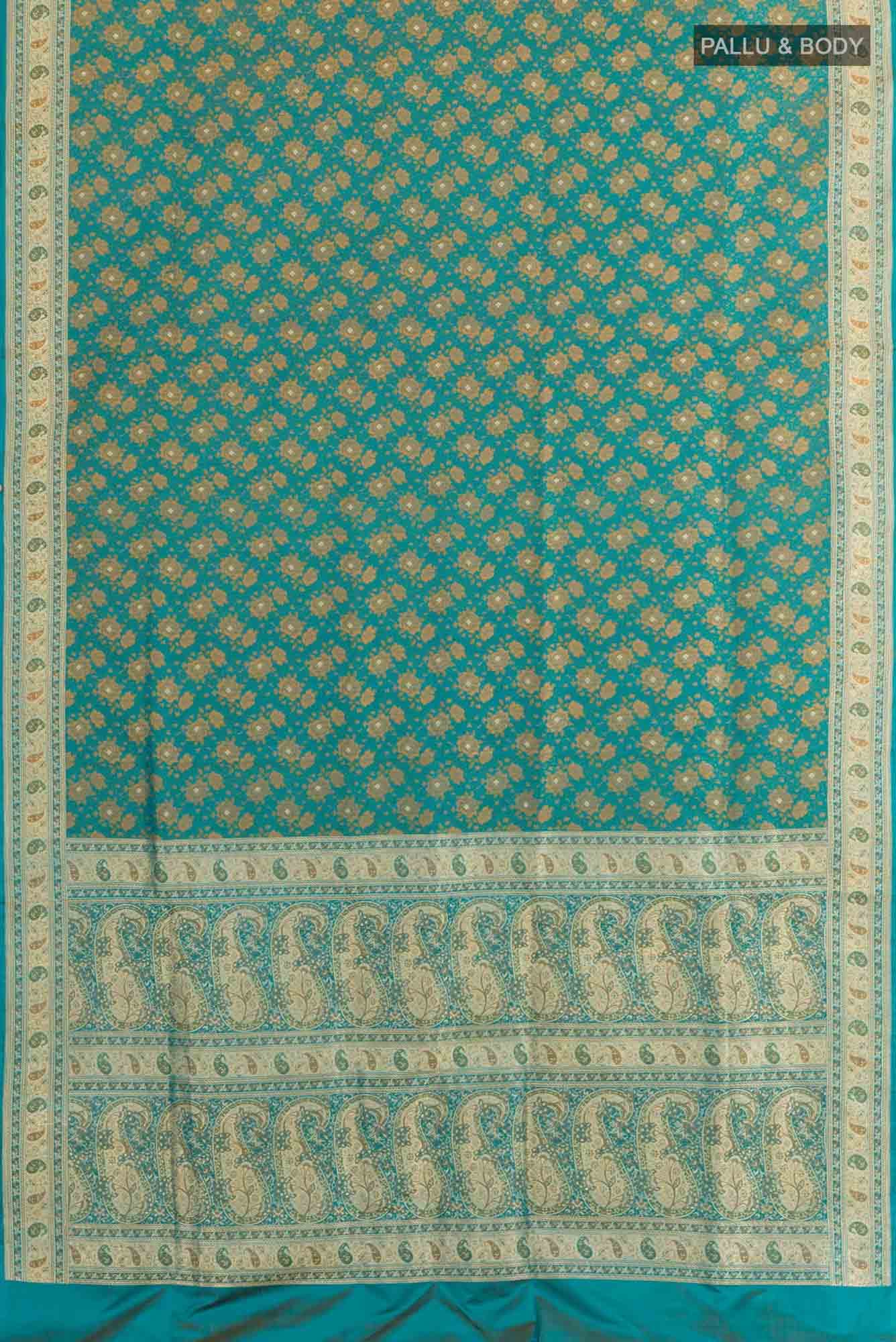 Blue Banarasi Tanchoi Silk Saree