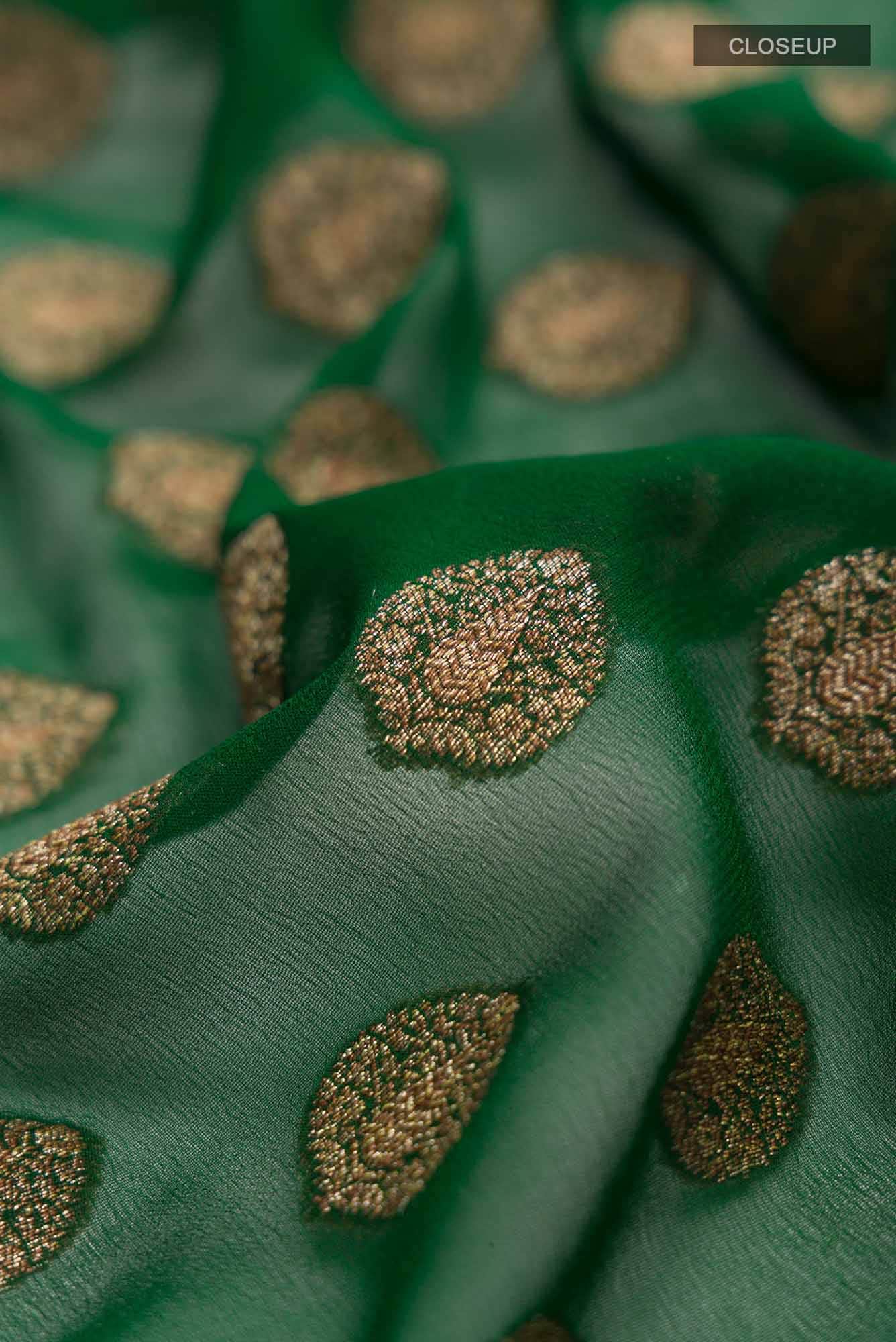 Green Banarasi Georgette Saree