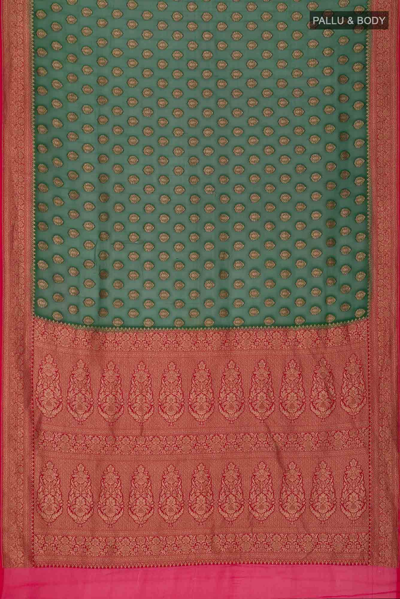 Green Banarasi Georgette Saree