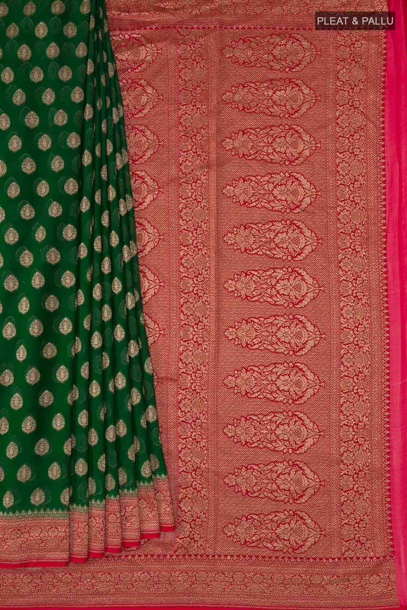 Green Banarasi Georgette Saree