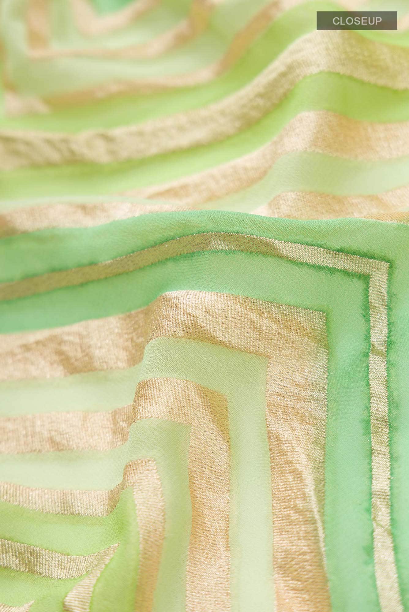 Green Banarasi Georgette Saree