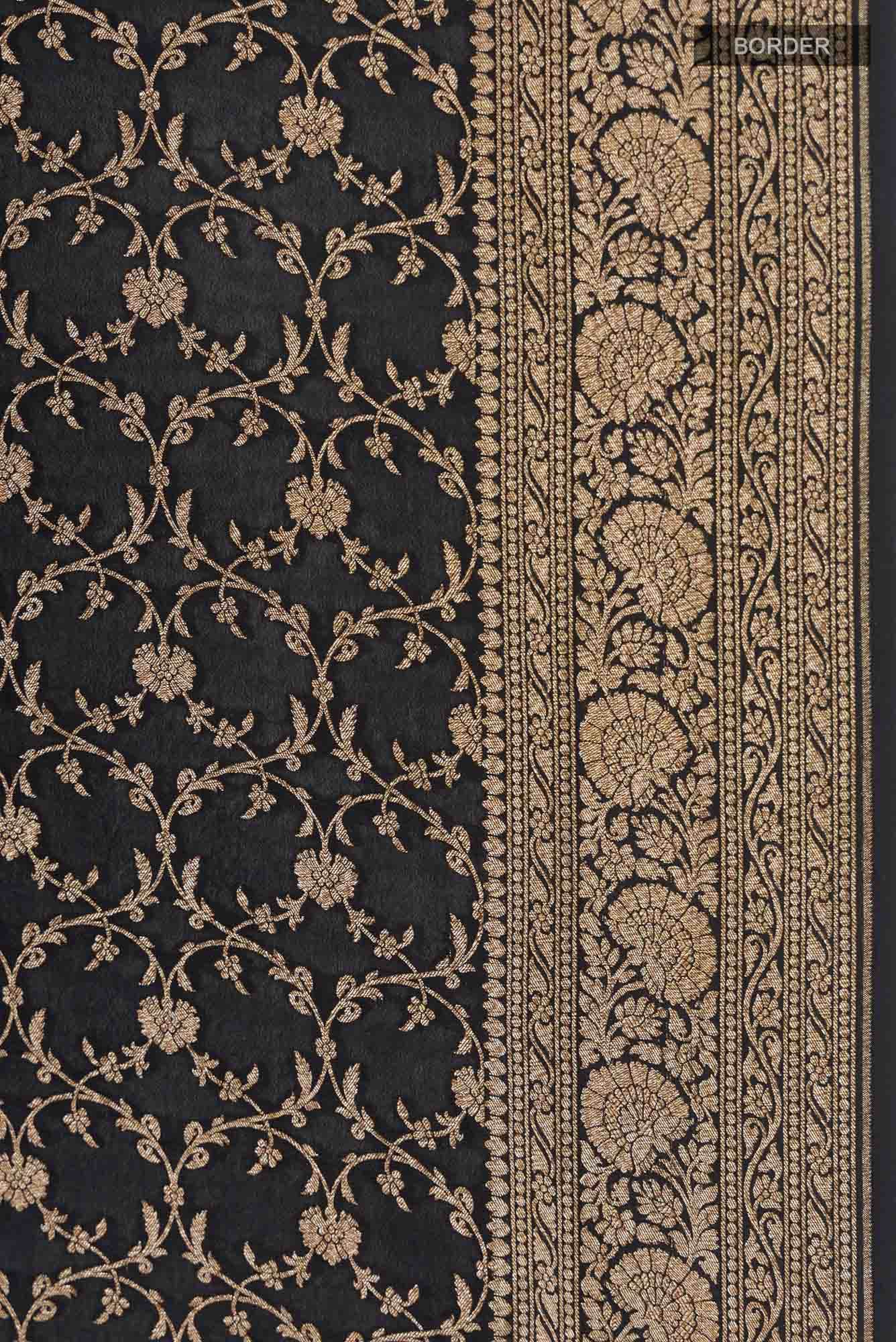 Black Banarasi Georgette Saree